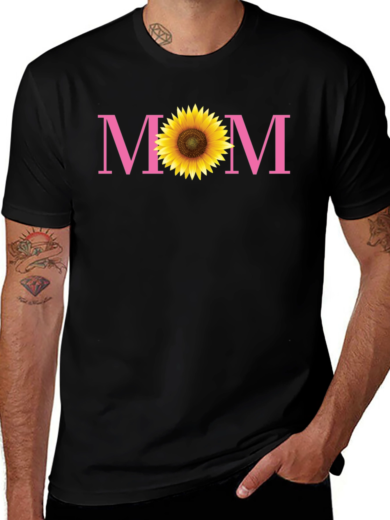 Sunflower Mom Graphic Tee - Black