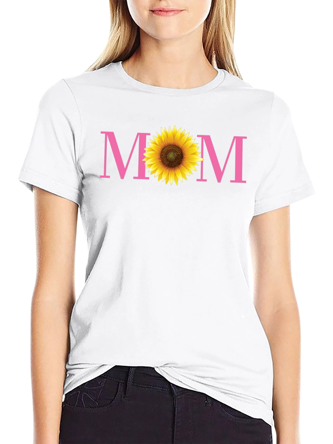 Sunflower Mom Graphic Tee - Black