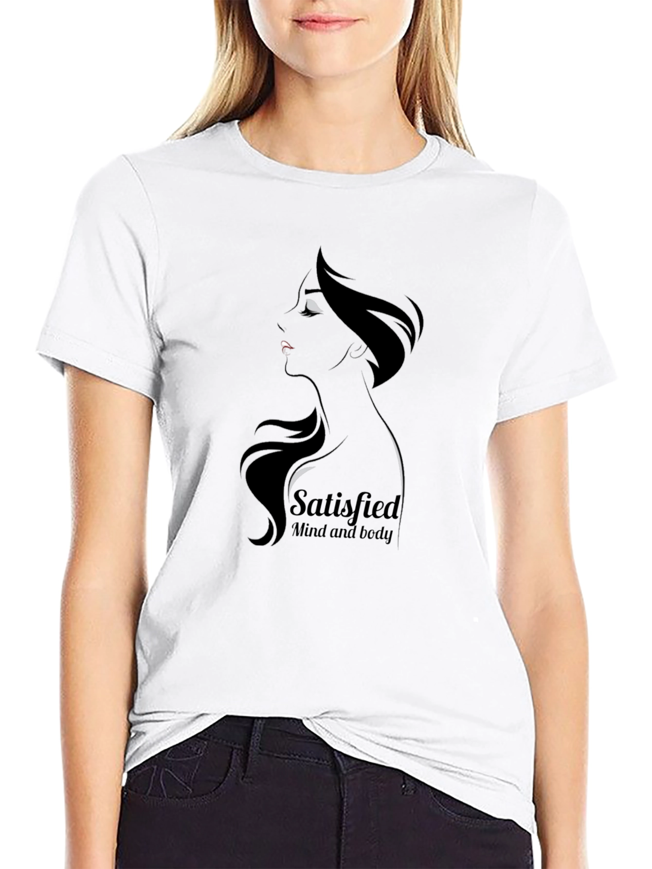 Satisfied Mind & Body Graphic Tee - Black