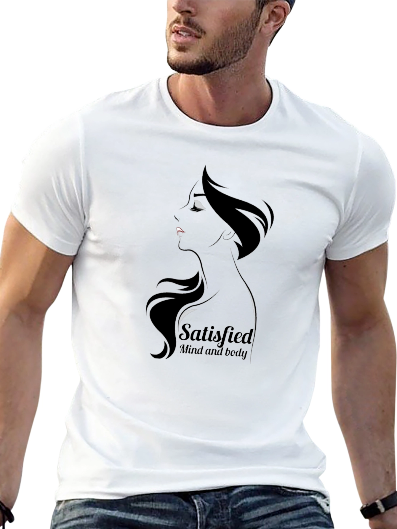 Satisfied Mind & Body Graphic Tee - Black