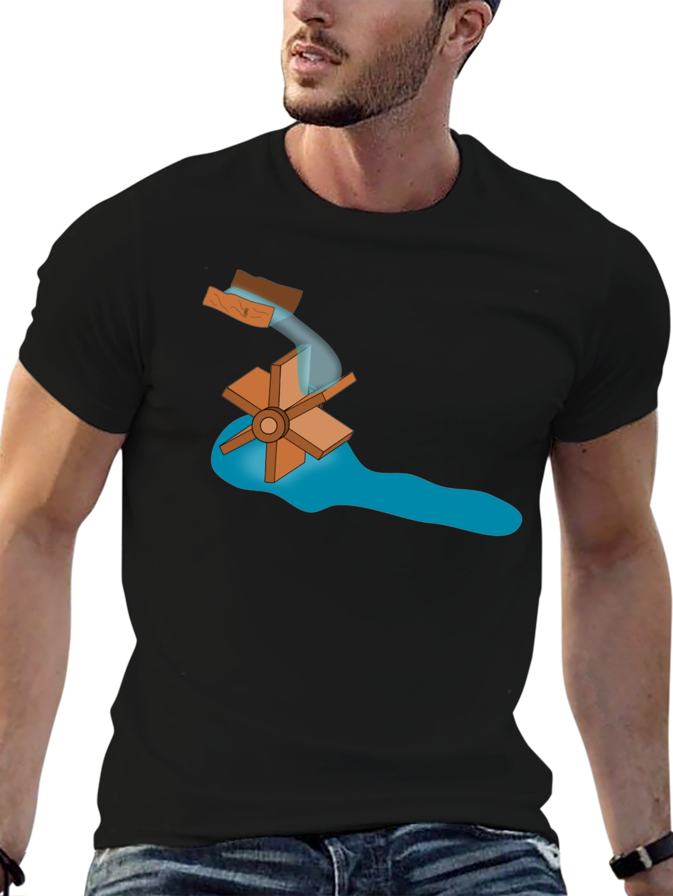 Water Wheel Graphic Tee -  Sustainable Energy Style