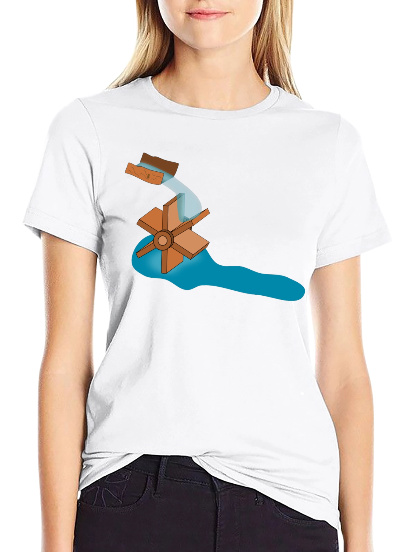 Water Wheel Graphic Tee -  Sustainable Energy Style