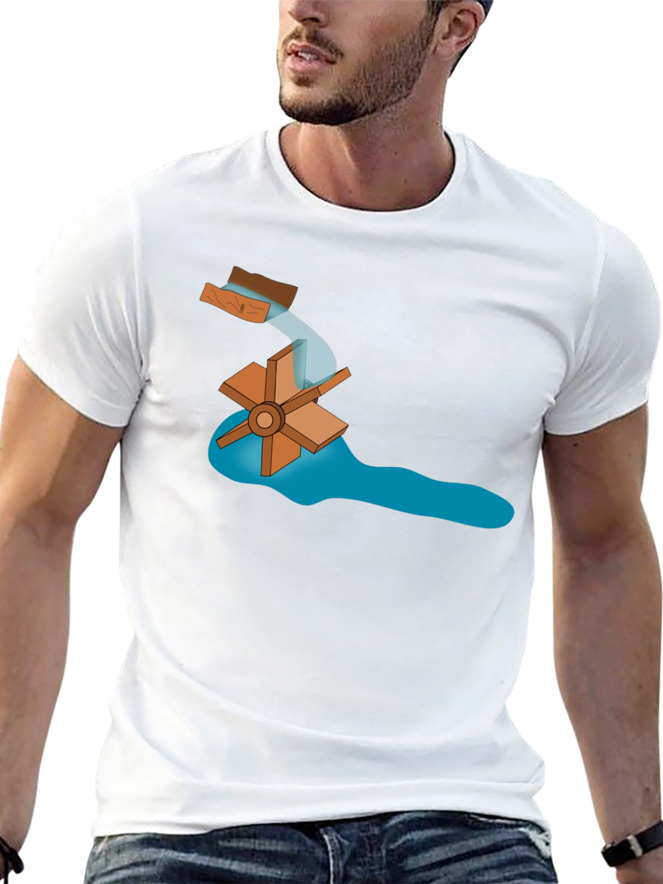 Water Wheel Graphic Tee -  Sustainable Energy Style