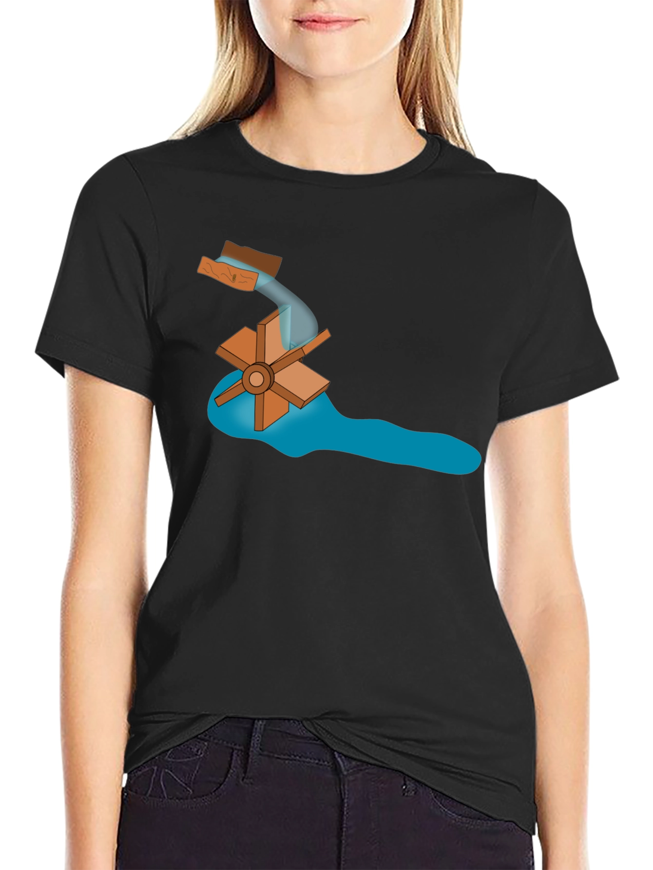 Water Wheel Graphic Tee -  Sustainable Energy Style