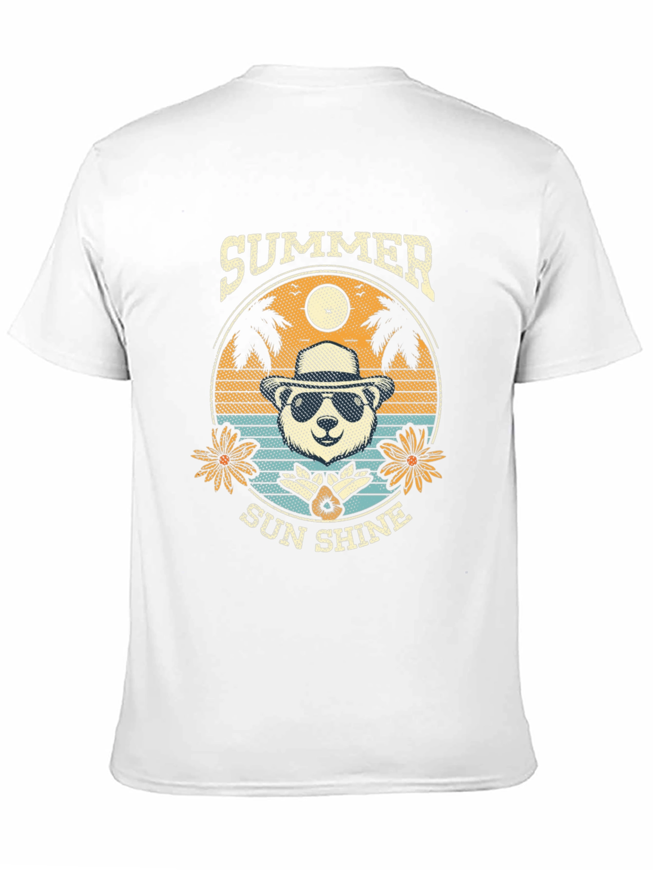 Summer Sunshine Panda Graphic Tee - Mens Black T-Shirt