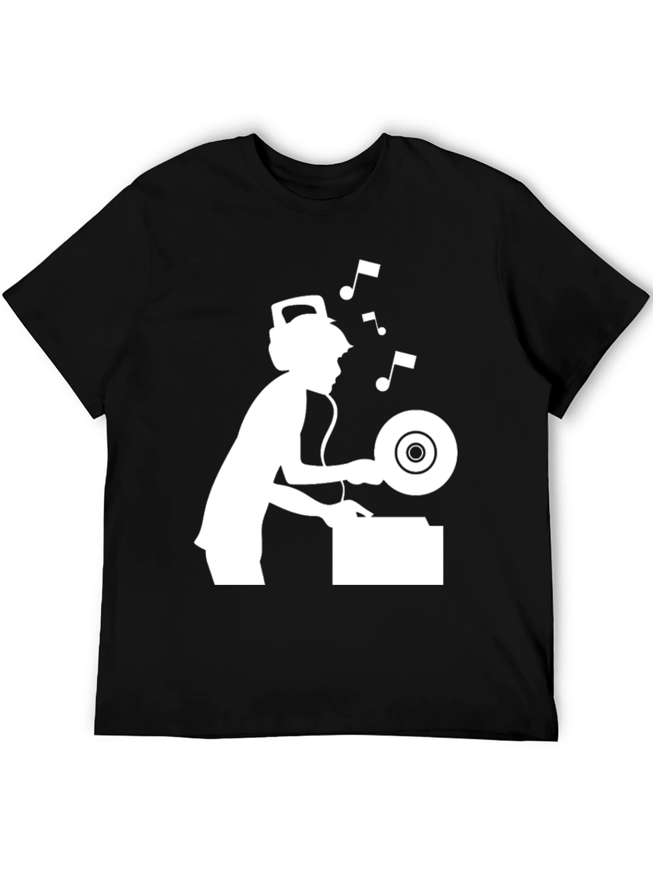 DJ Turntable Graphic T-Shirt - Black
