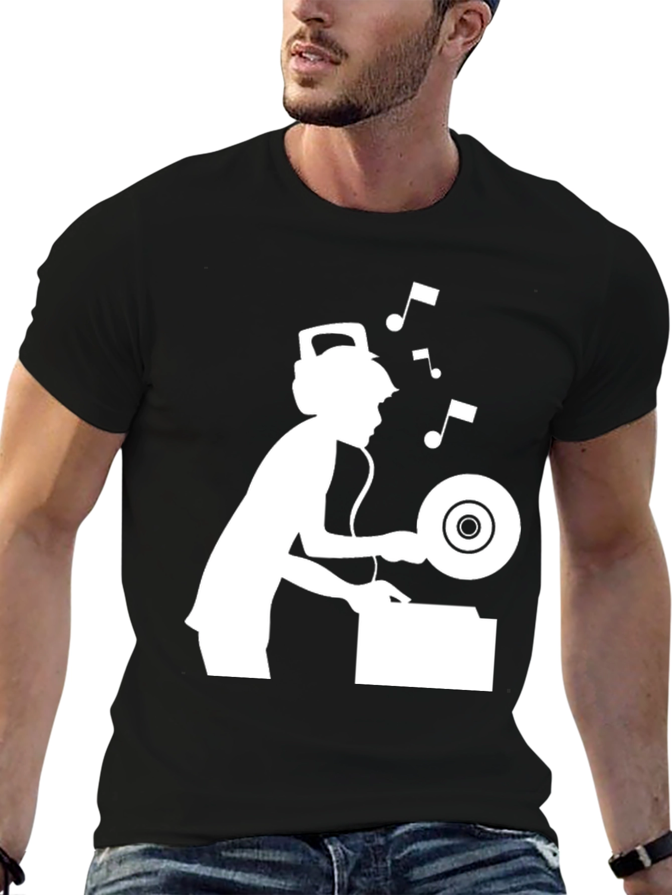 DJ Turntable Graphic T-Shirt - Black