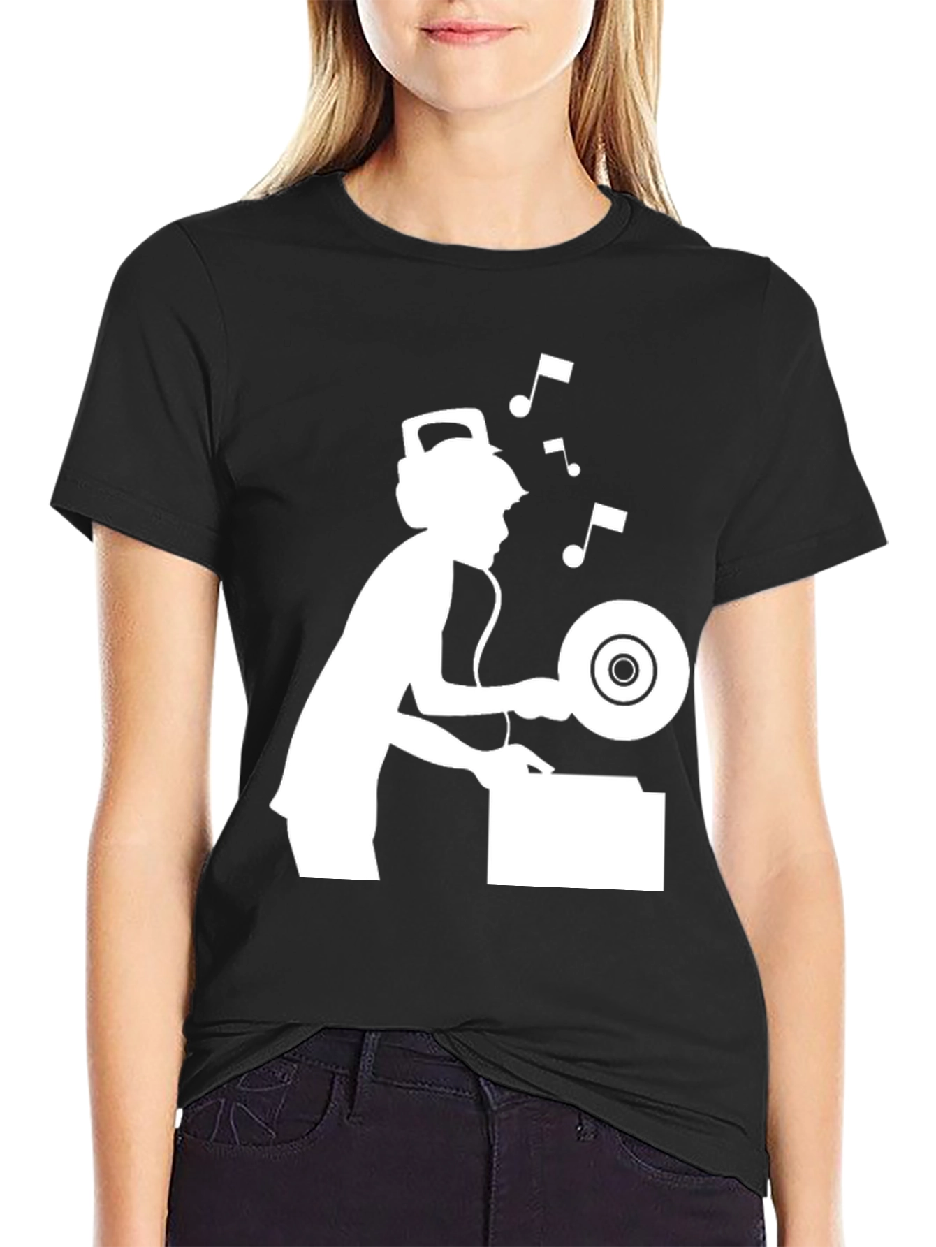 DJ Turntable Graphic T-Shirt - Black