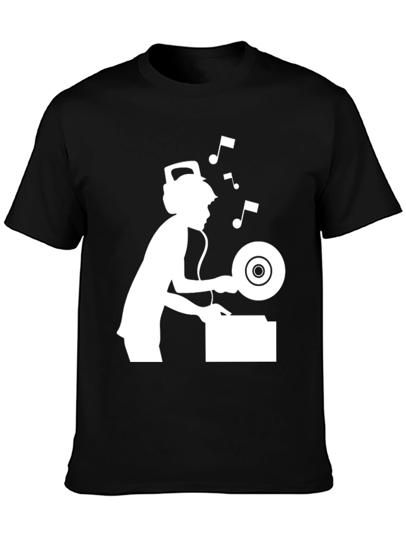 DJ Turntable Graphic T-Shirt - Black