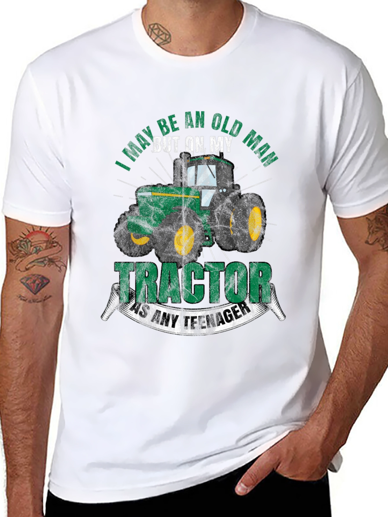Old Man Tractor T-Shirt - Funny Farming Tee