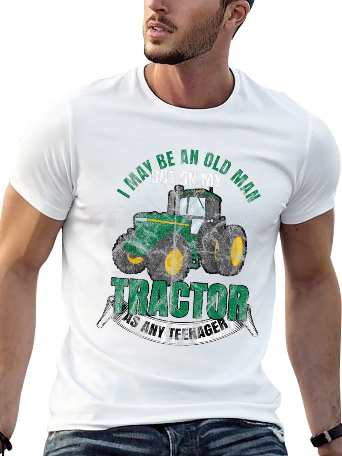 Old Man Tractor T-Shirt - Funny Farming Tee