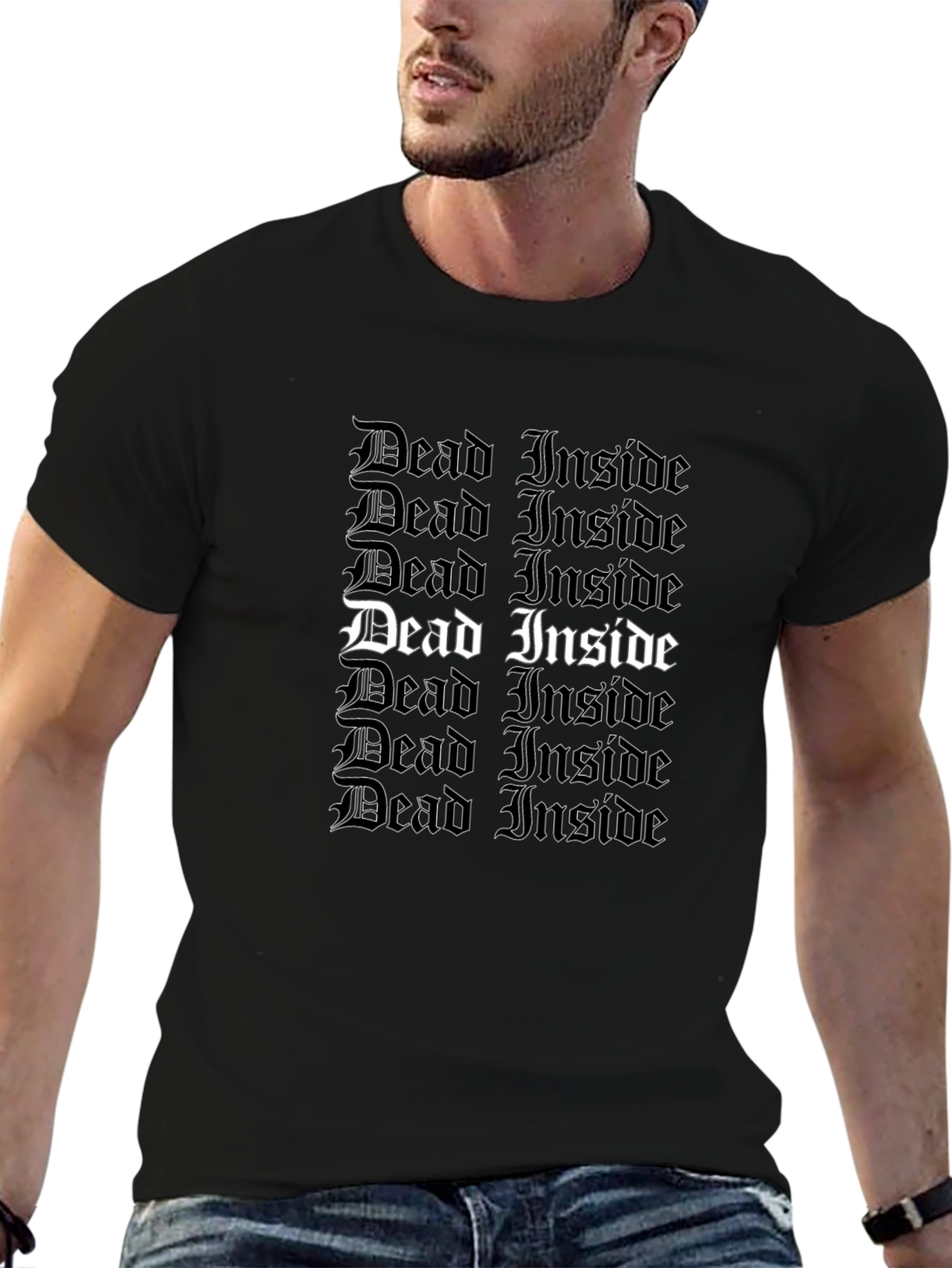 Dead Inside Gothic Tee - Trendy Statement Shirt