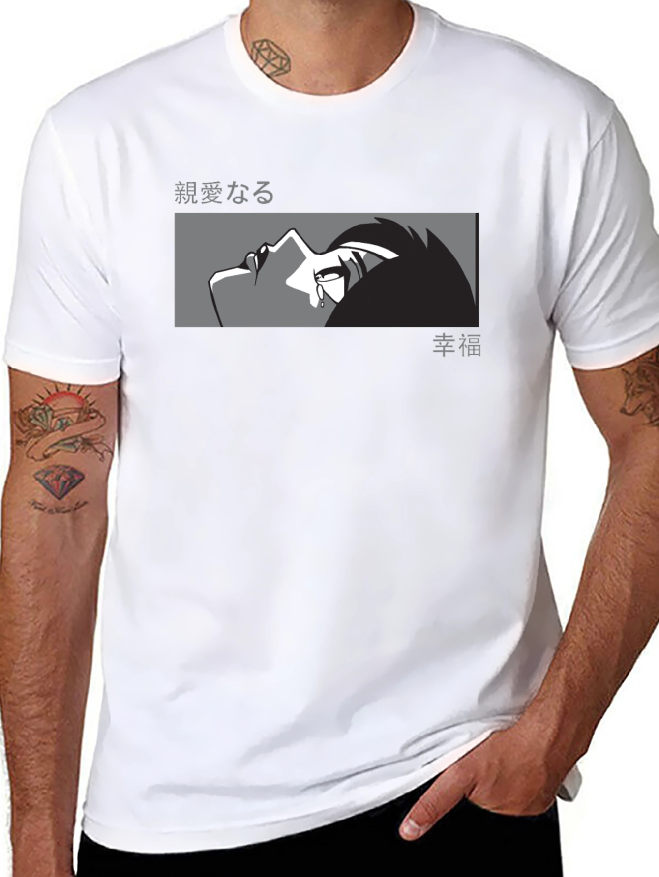 Anime Graphic Tee - Mens Black T-Shirt