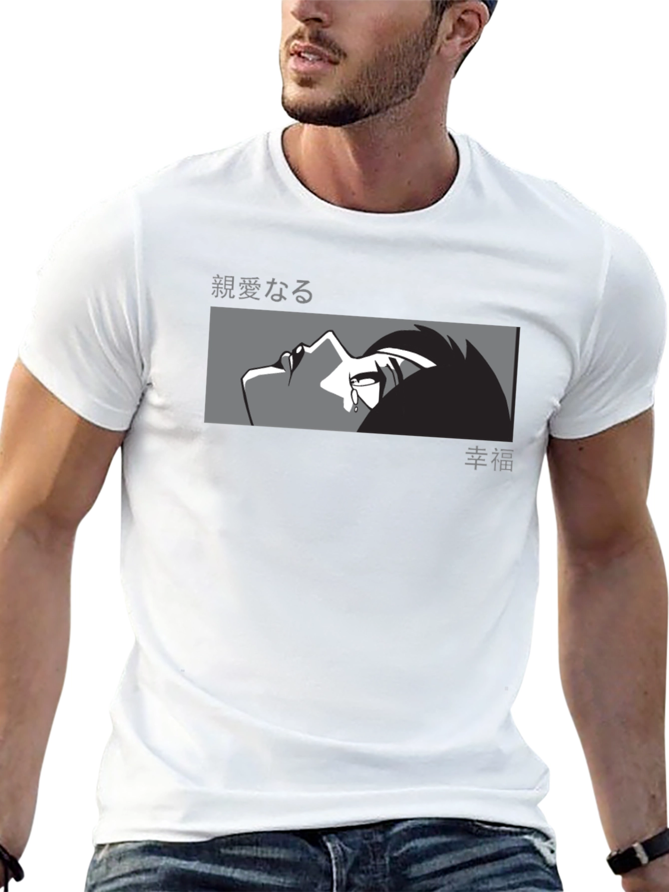 Anime Graphic Tee - Mens Black T-Shirt
