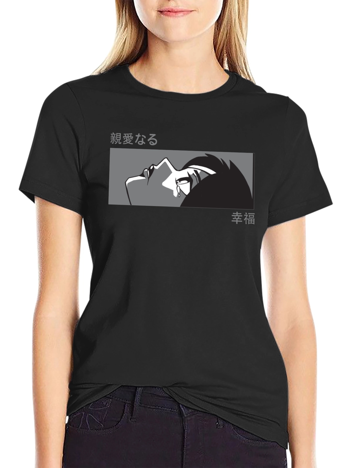 Anime Graphic Tee - Mens Black T-Shirt