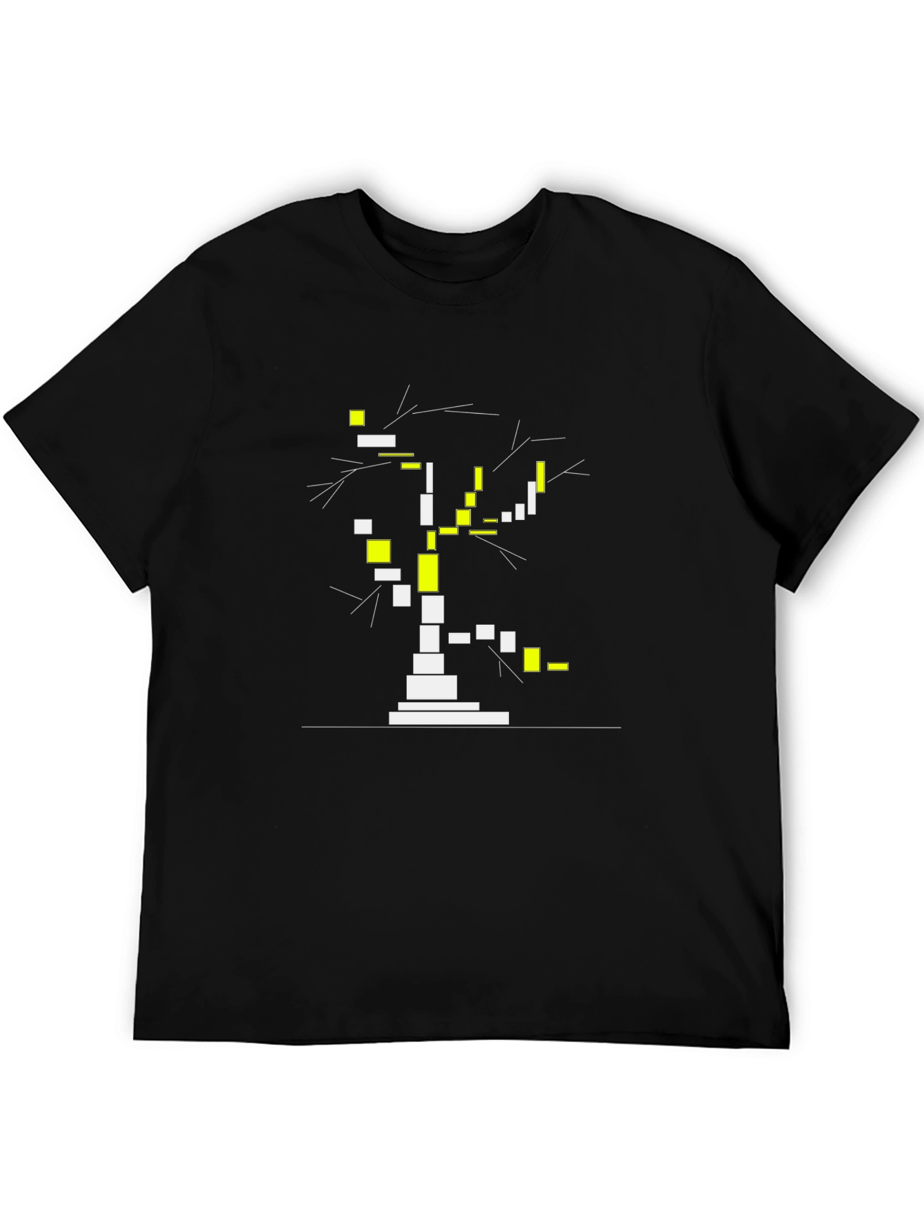 Abstract Tree Graphic Print Black T-Shirt