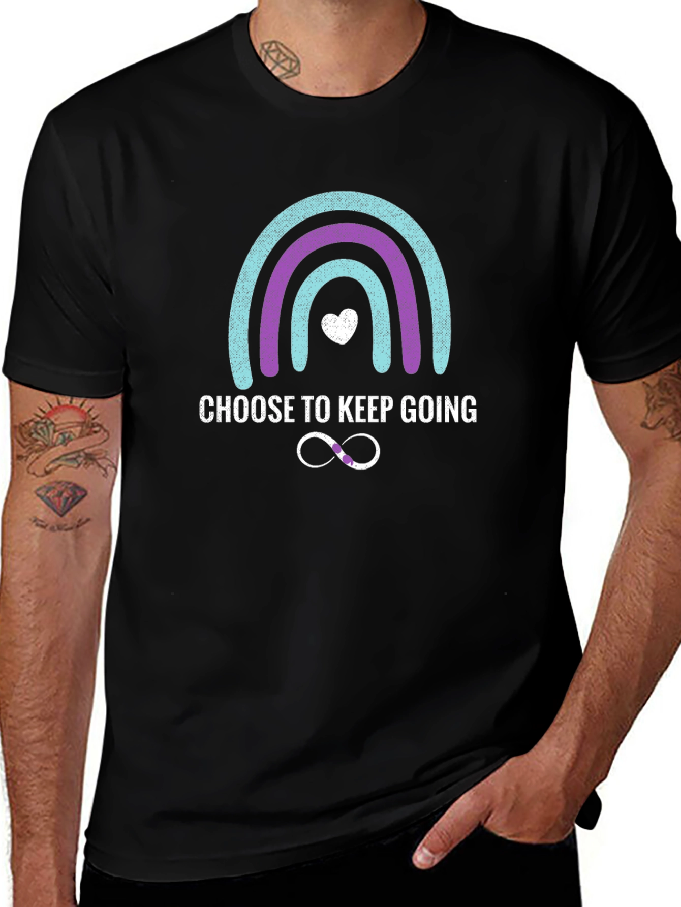 Choose To Keep Going Rainbow Graphic Tee