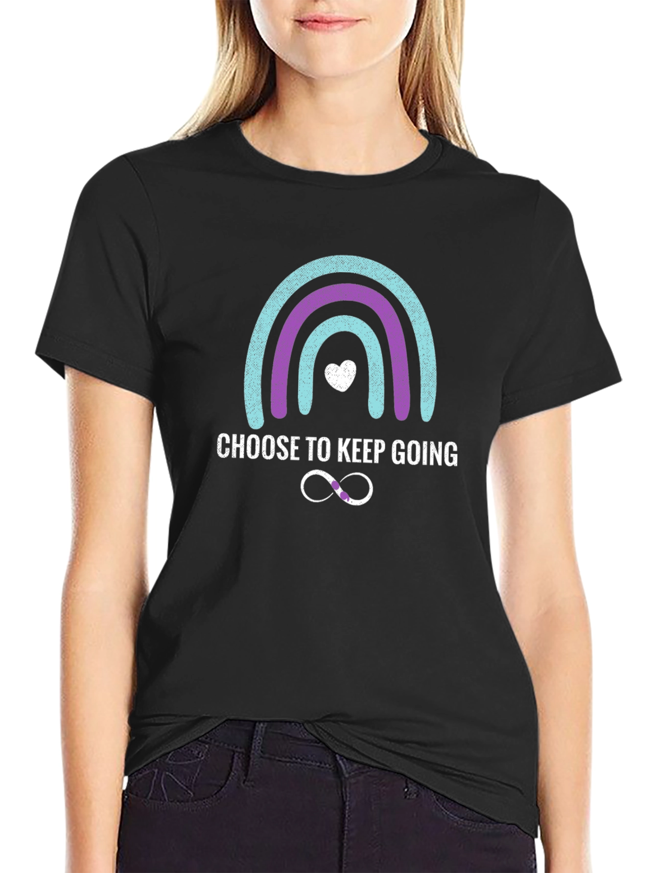 Choose To Keep Going Rainbow Graphic Tee