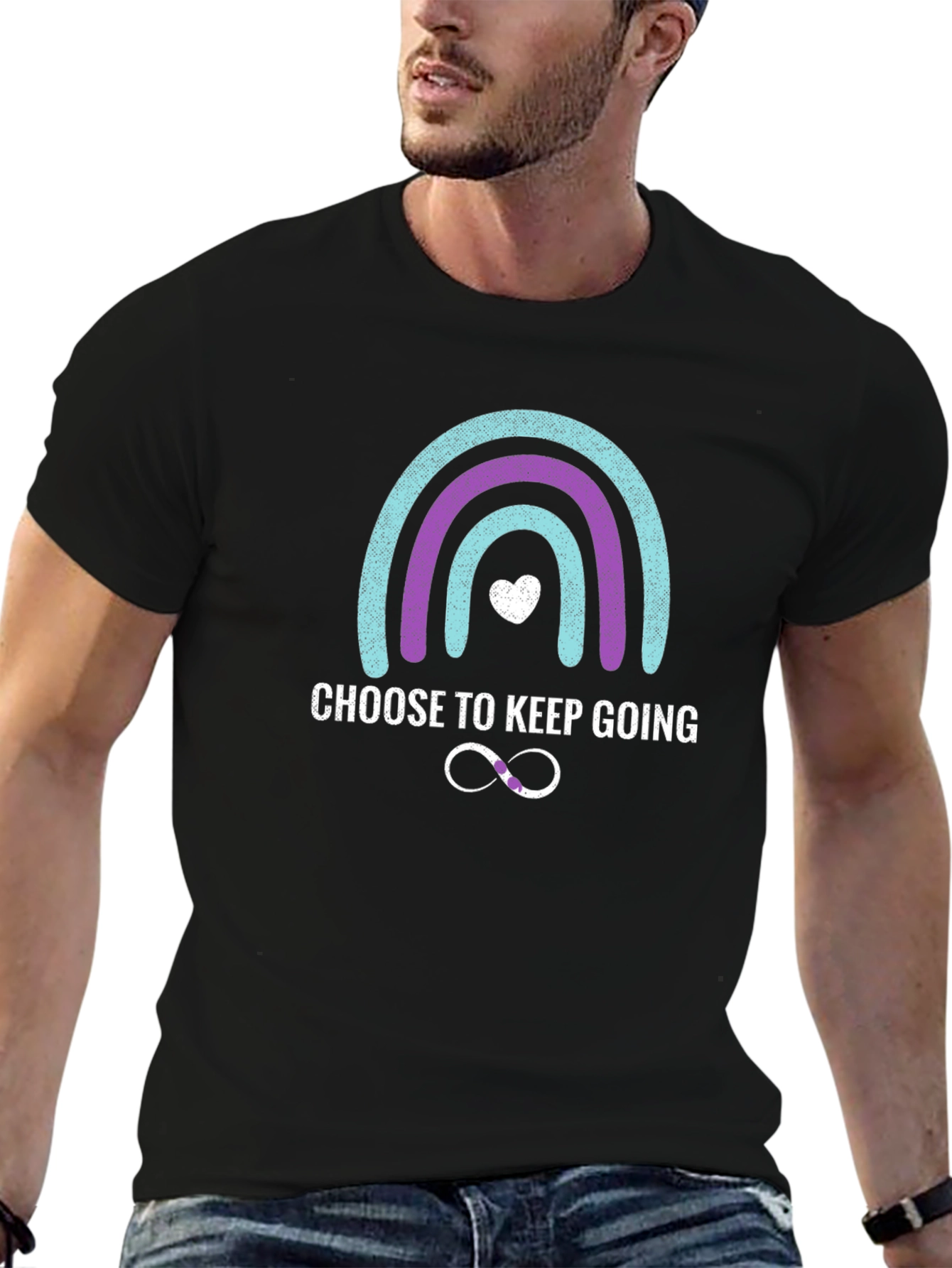 Choose To Keep Going Rainbow Graphic Tee