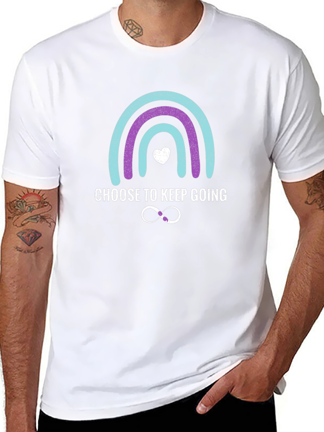 Choose To Keep Going Rainbow Graphic Tee
