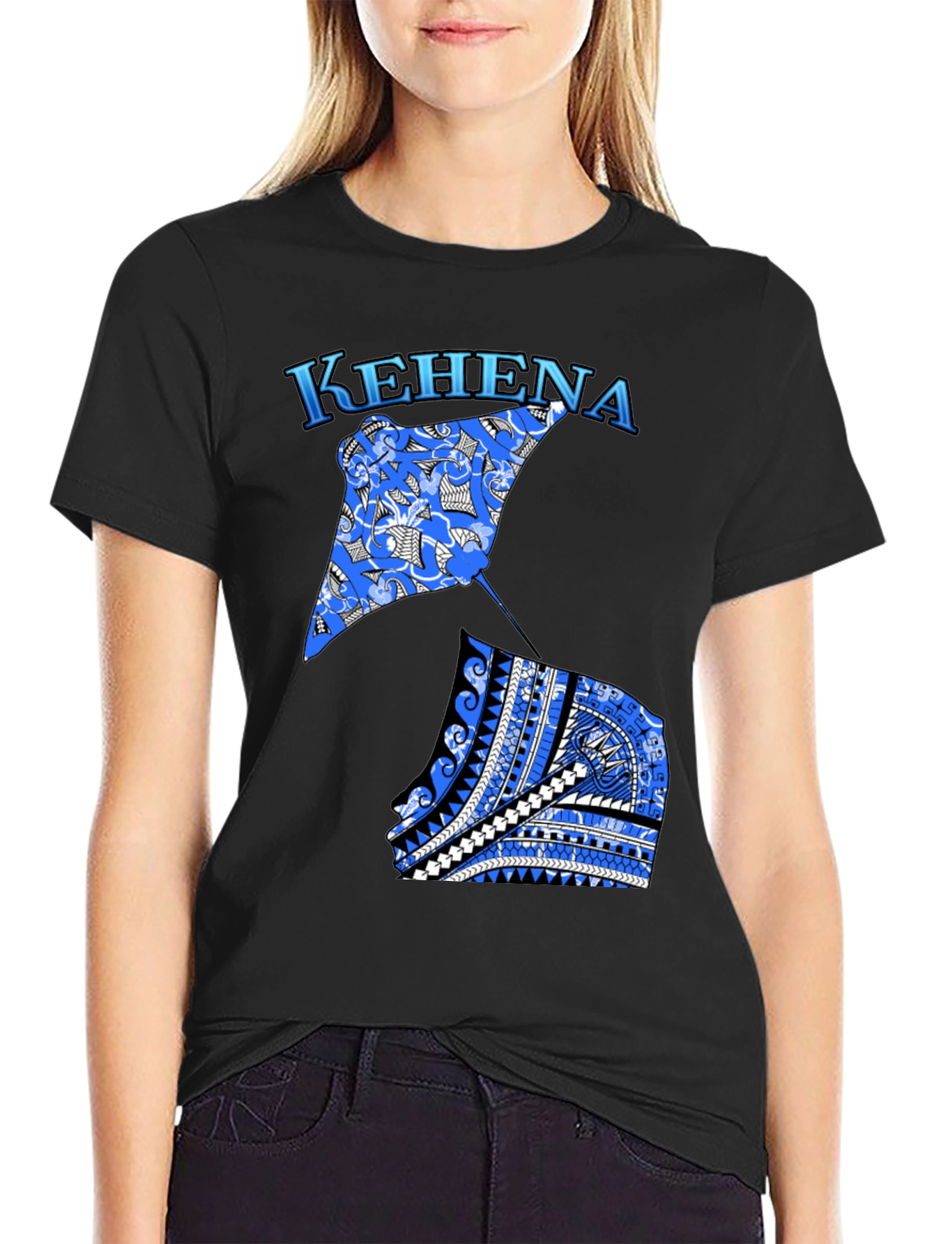 Mens Black Kehena Graphic T-Shirt
