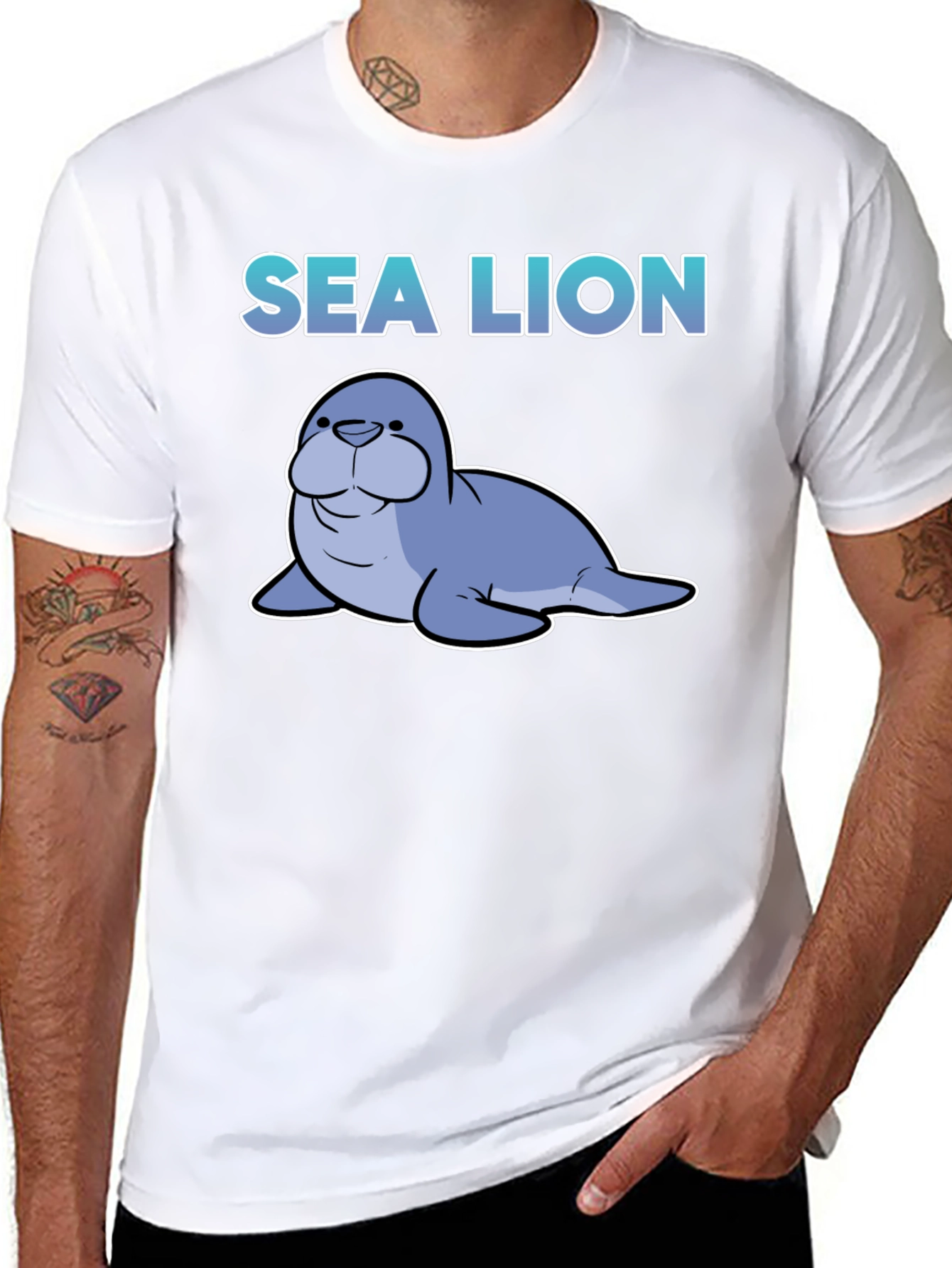 Sea Lion Cartoon T-Shirt - Funny Animal Tee
