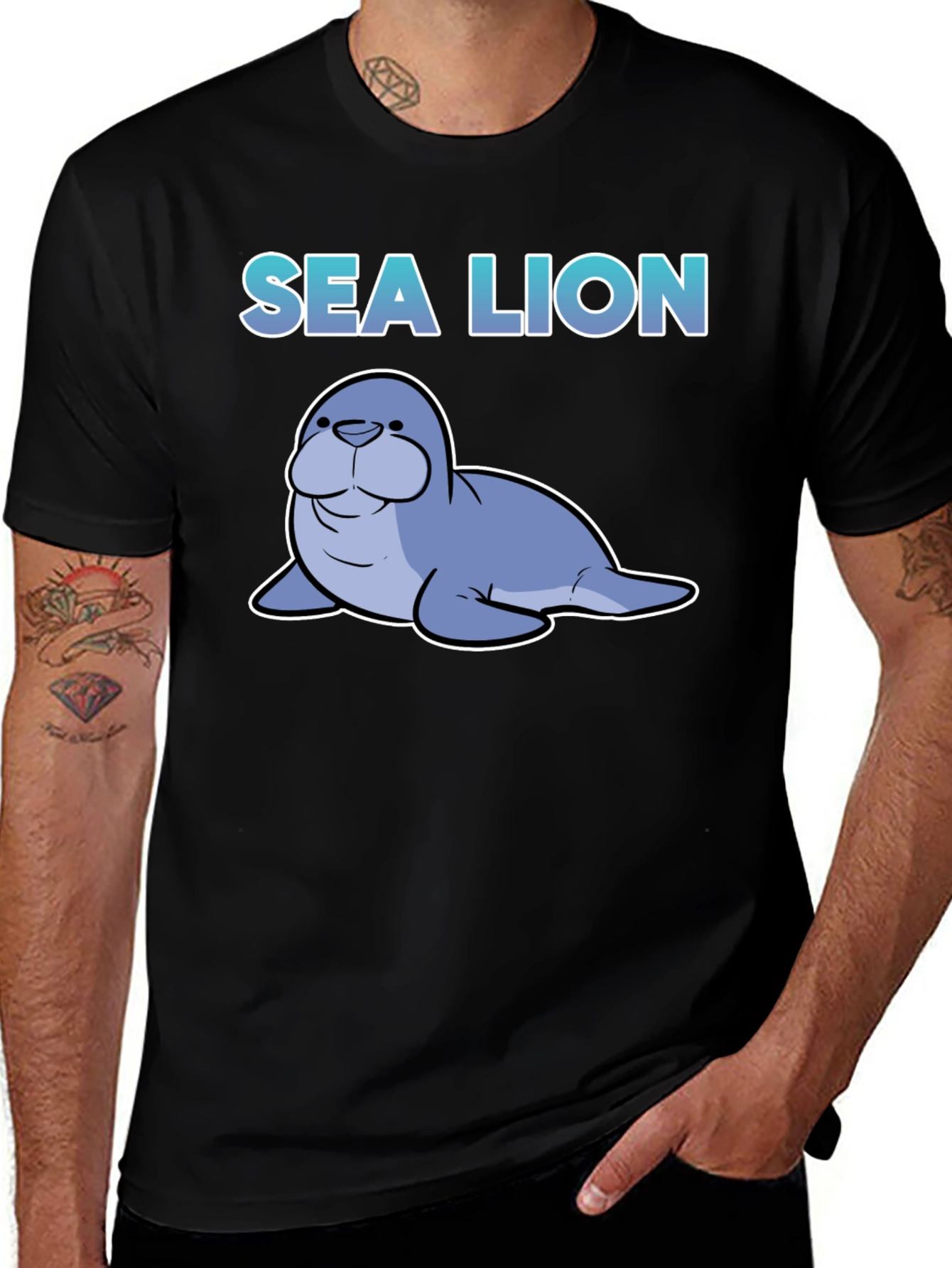 Sea Lion Cartoon T-Shirt - Funny Animal Tee