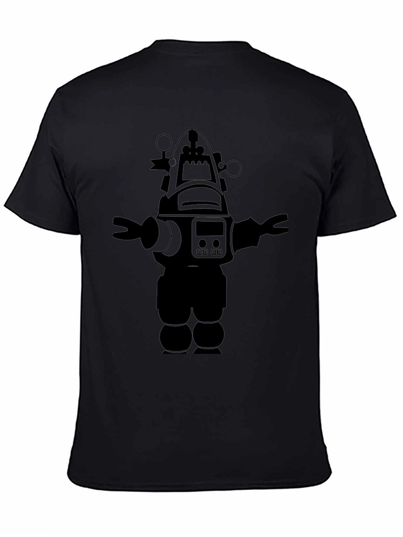 Robot Graphic Black T-Shirt Cool Design