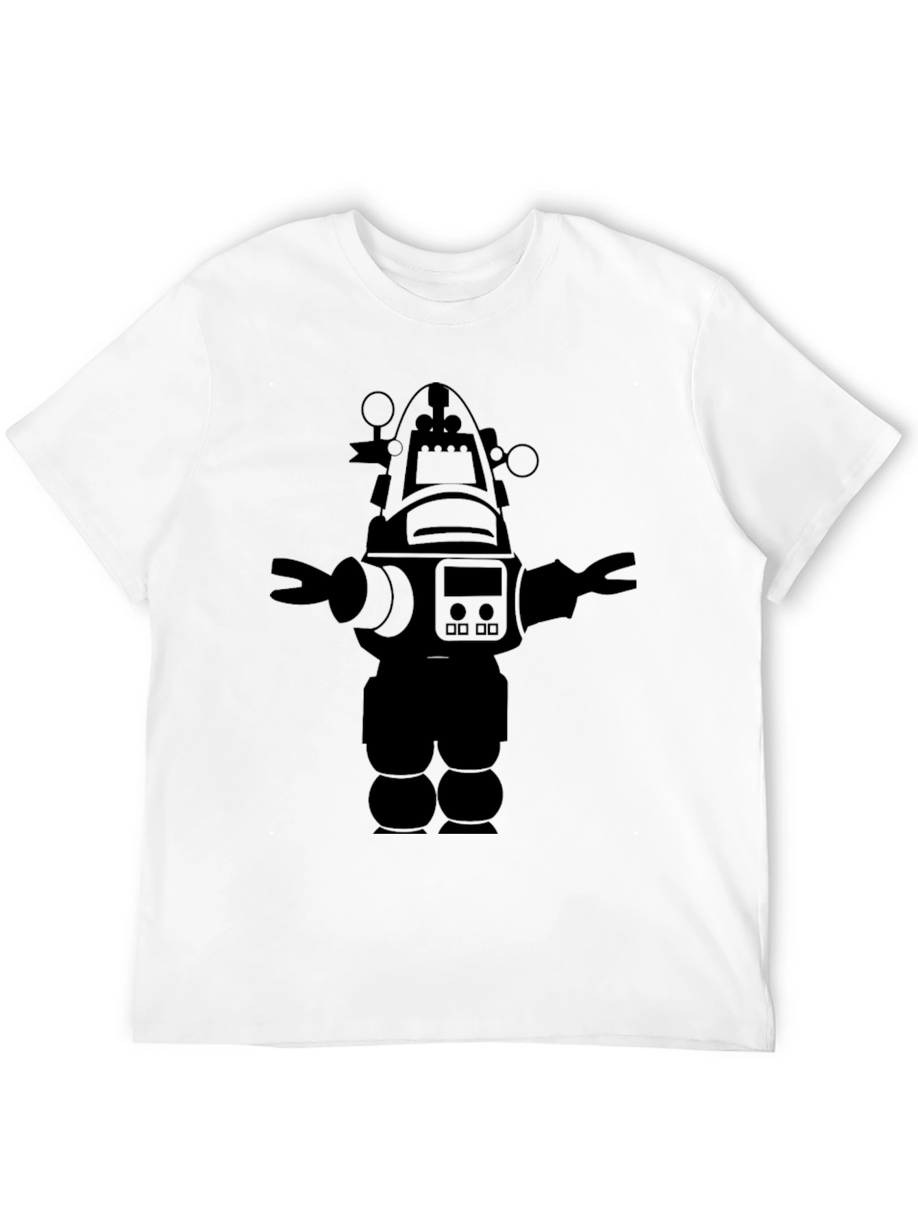 Robot Graphic Black T-Shirt Cool Design