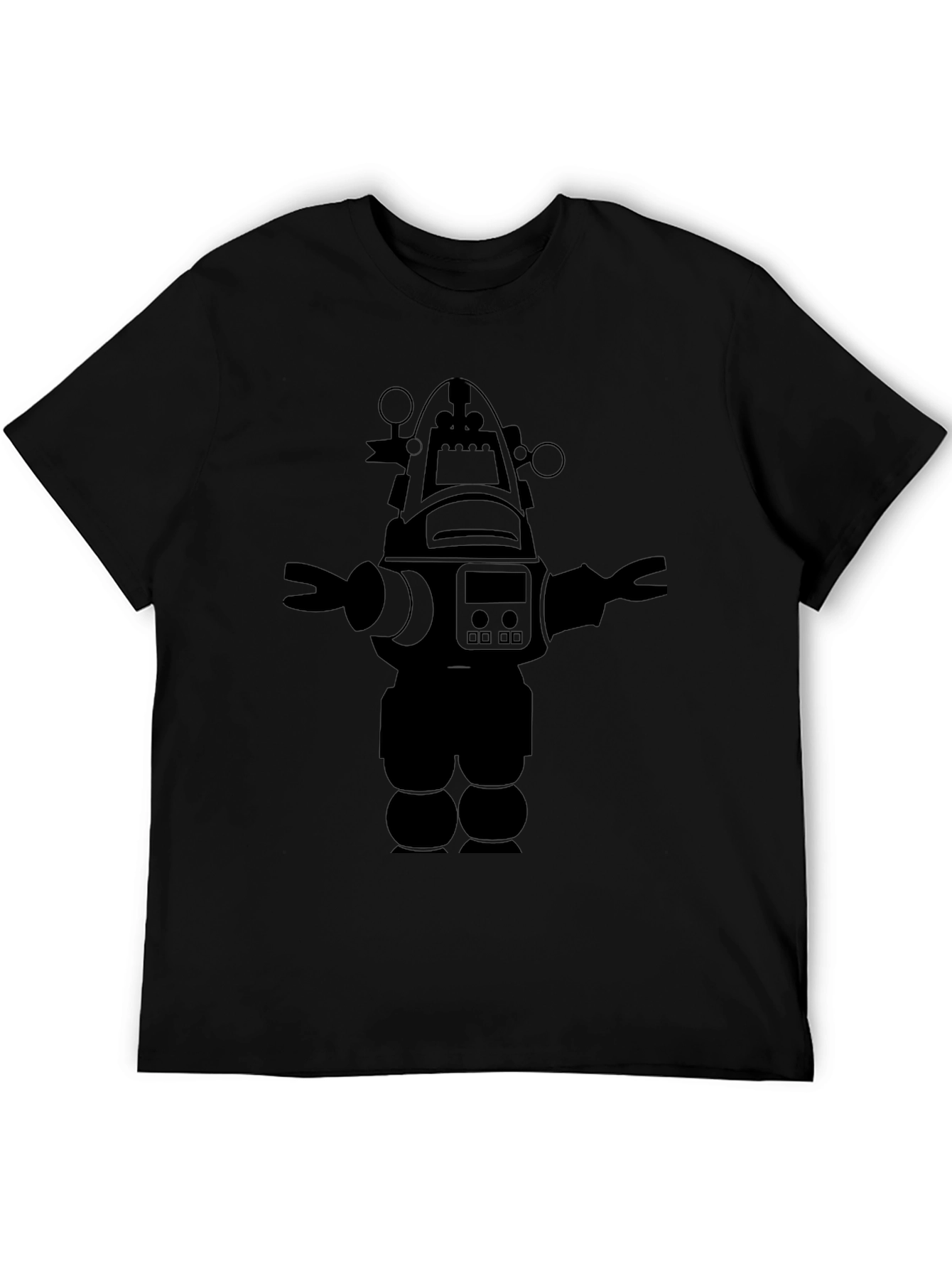 Robot Graphic Black T-Shirt Cool Design