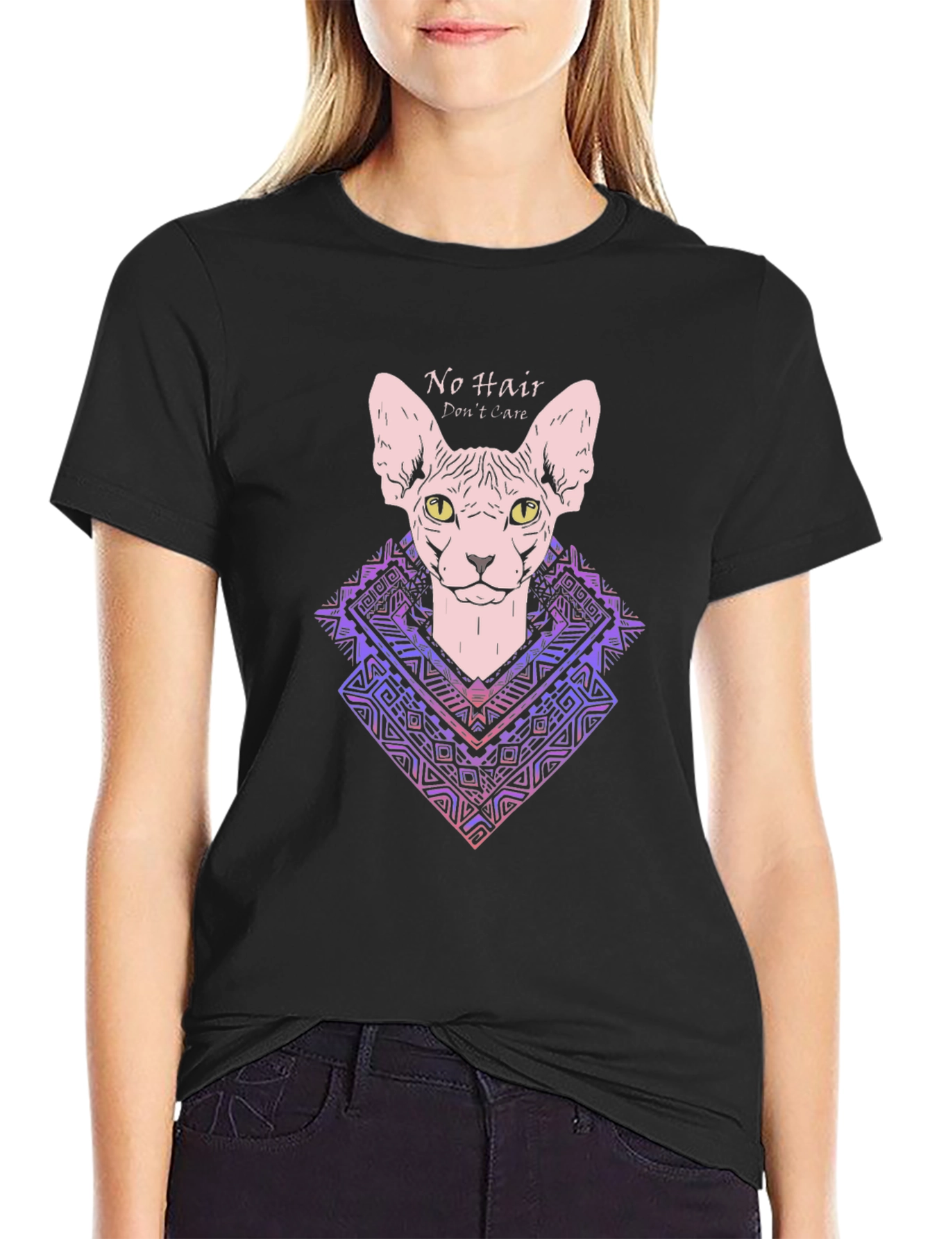Sphynx Cat Graphic T-Shirt - No Hair Dont Care!