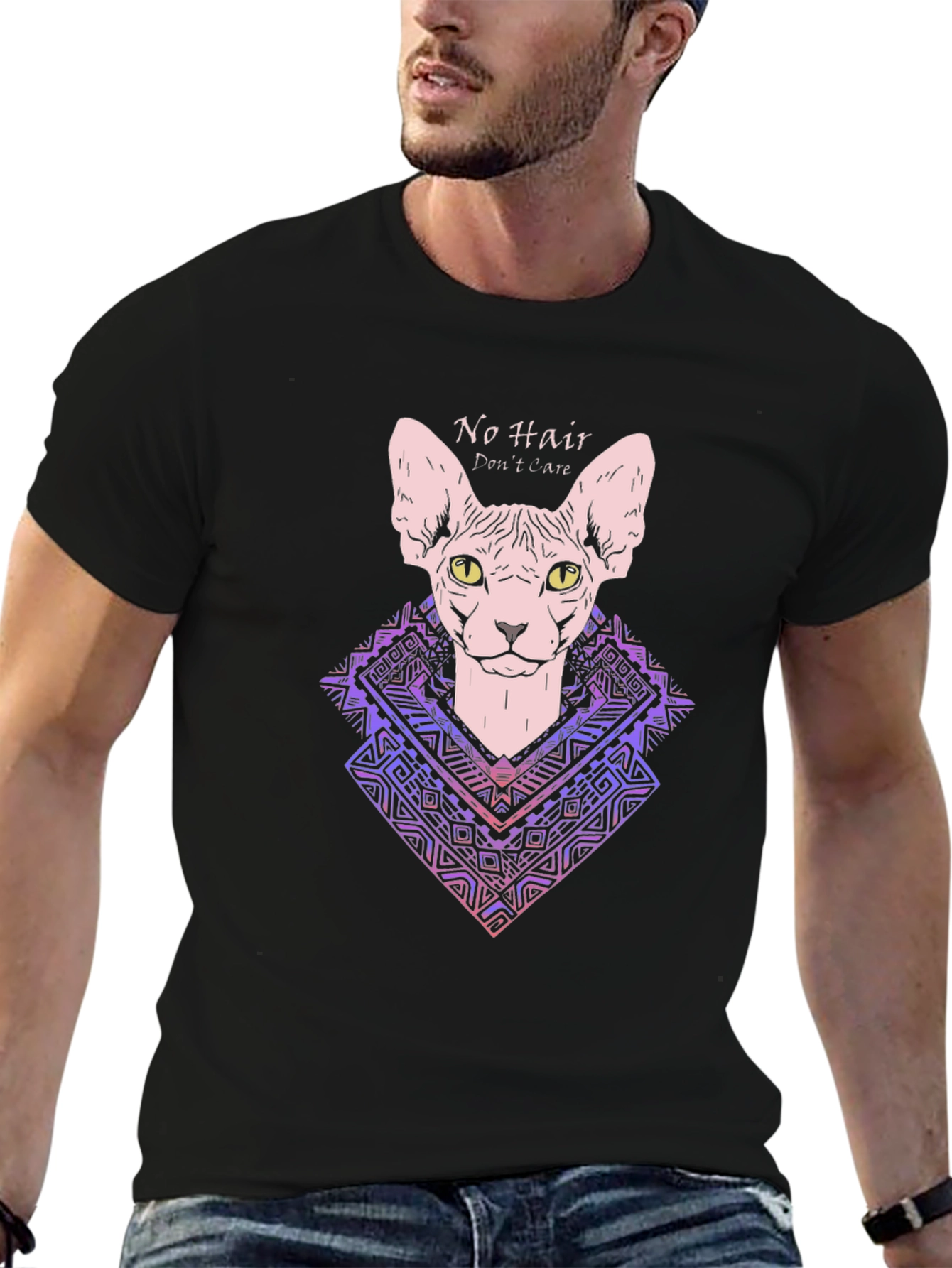 Sphynx Cat Graphic T-Shirt - No Hair Dont Care!