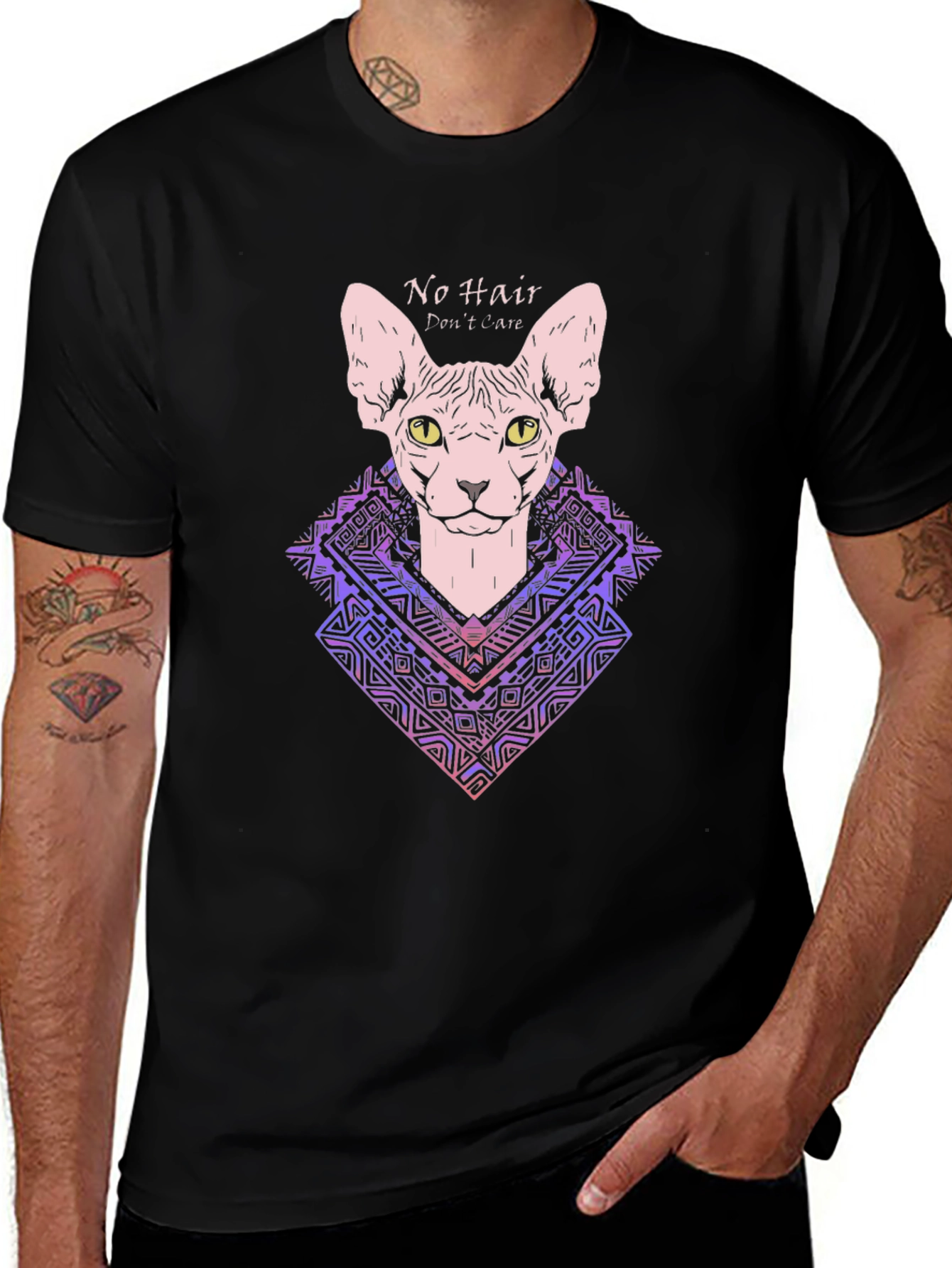 Sphynx Cat Graphic T-Shirt - No Hair Dont Care!