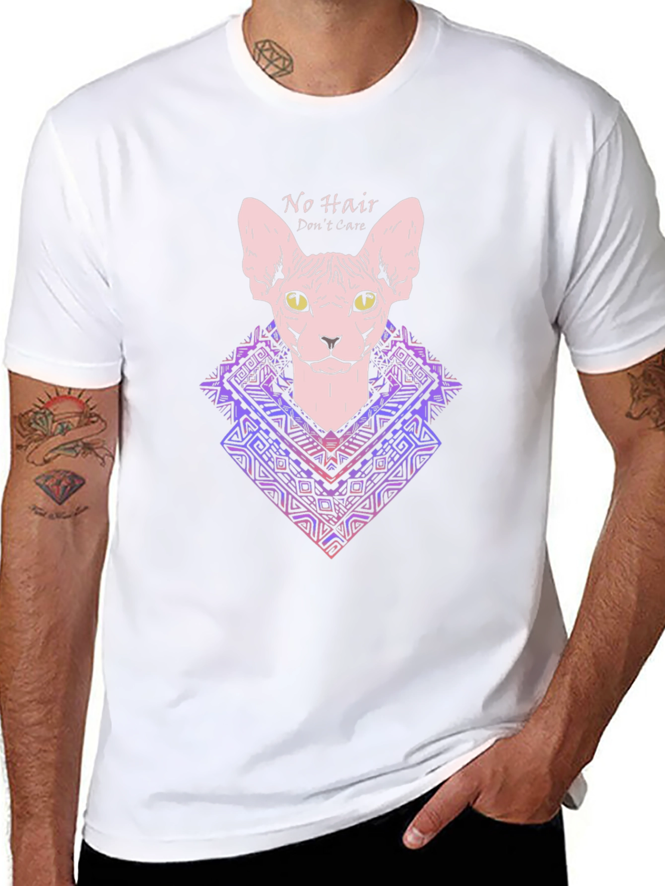 Sphynx Cat Graphic T-Shirt - No Hair Dont Care!