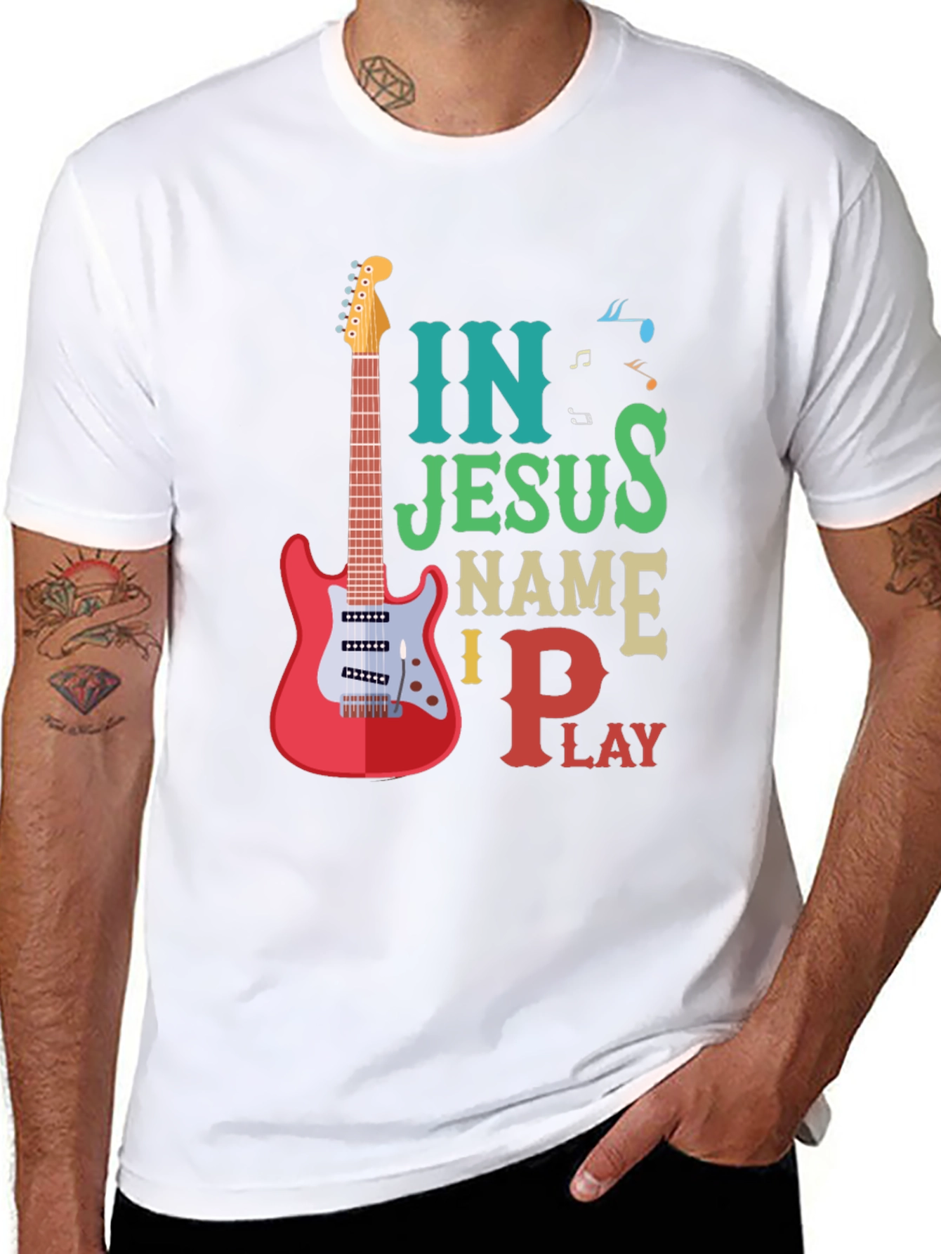 In Jesus Name I Play Guitar T-Shirt