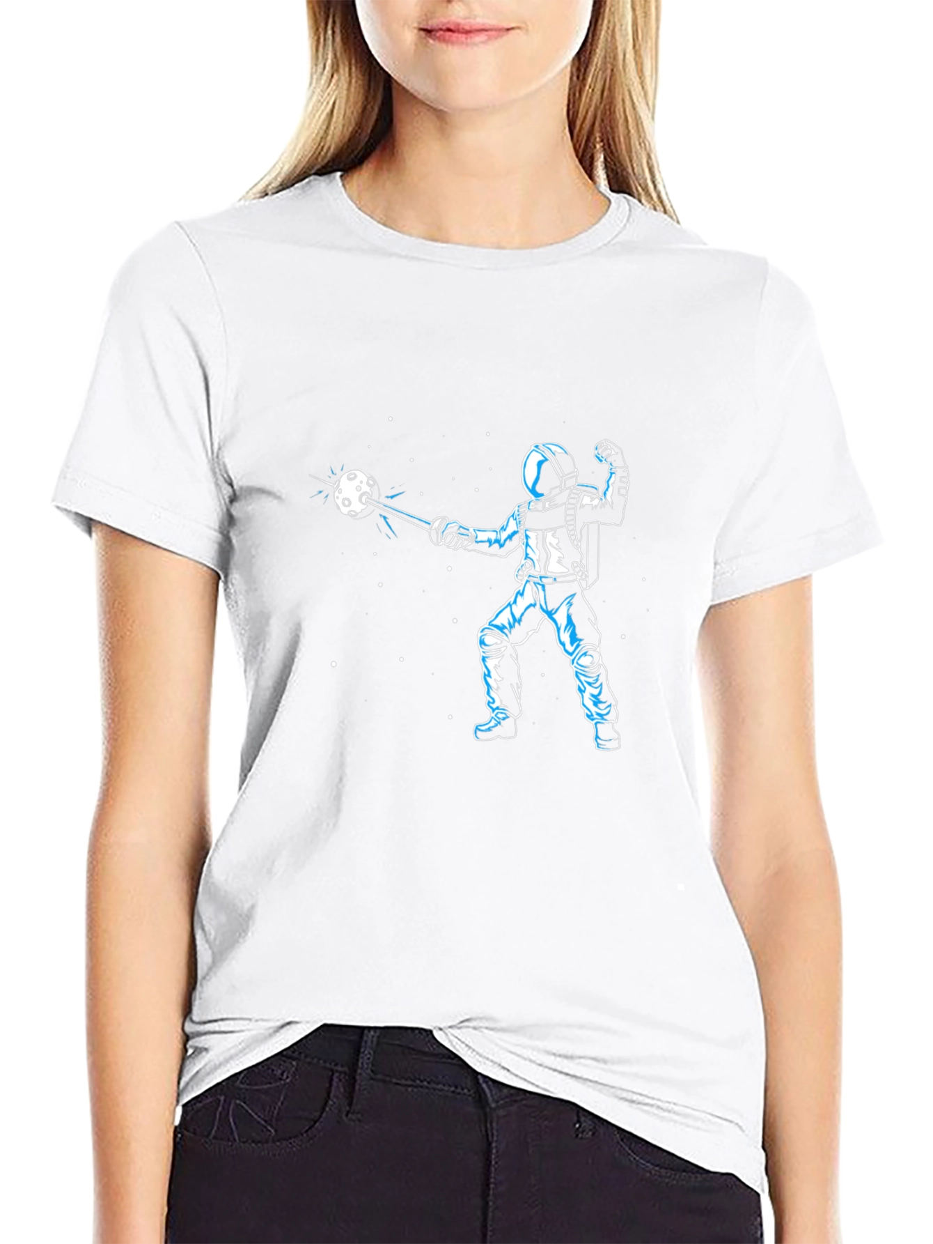 Astronaut Space Fencing Graphic Tee