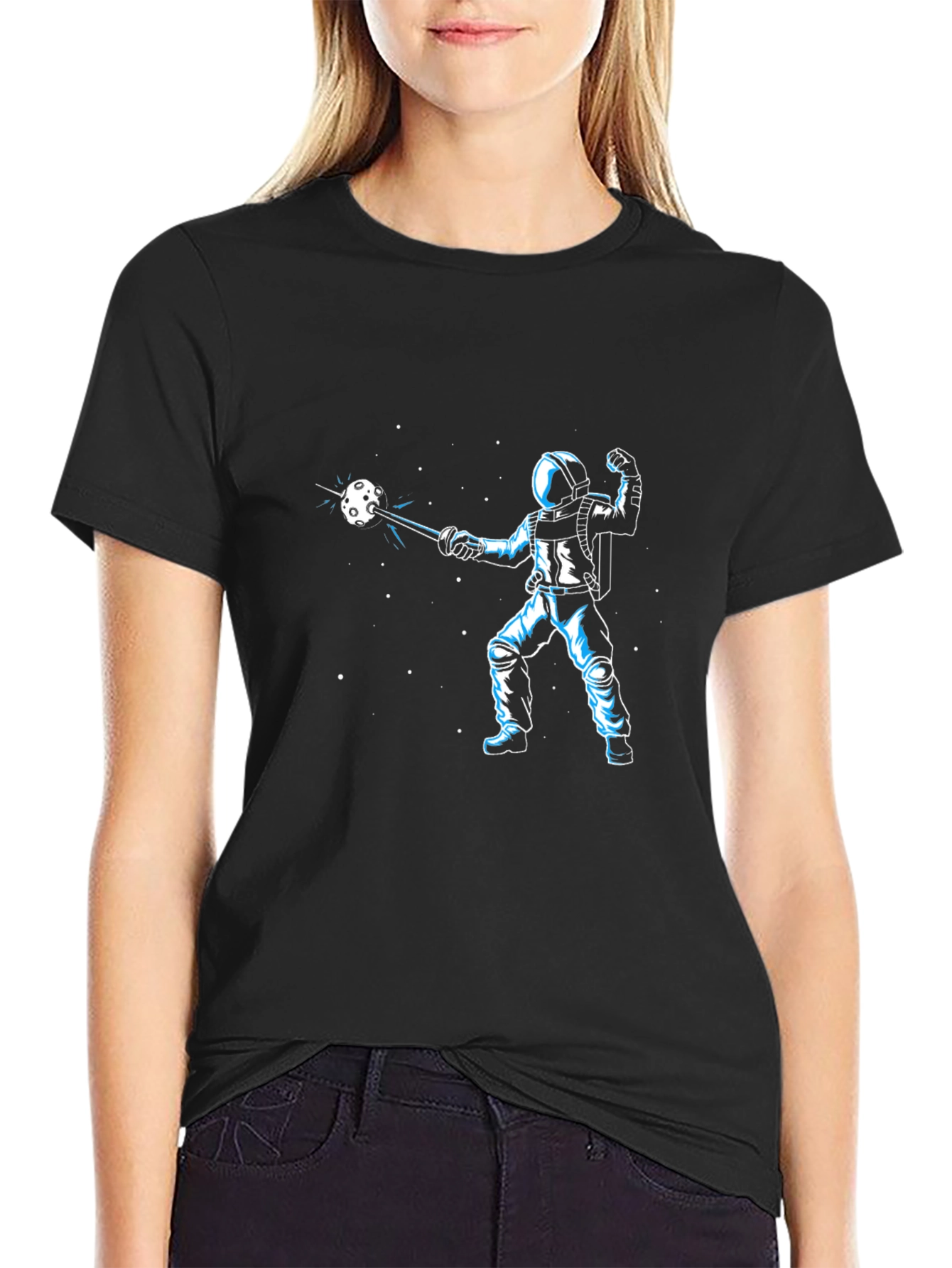 Astronaut Space Fencing Graphic Tee