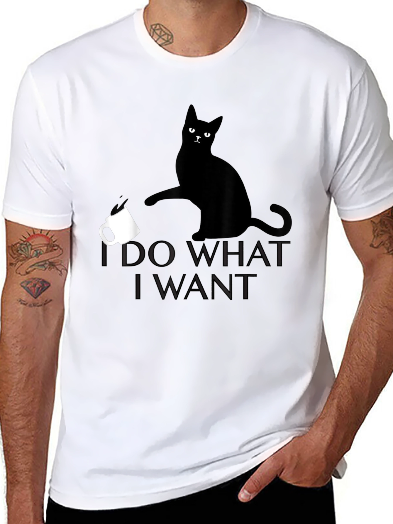 I Do What I Want Cat T-Shirt - Black
