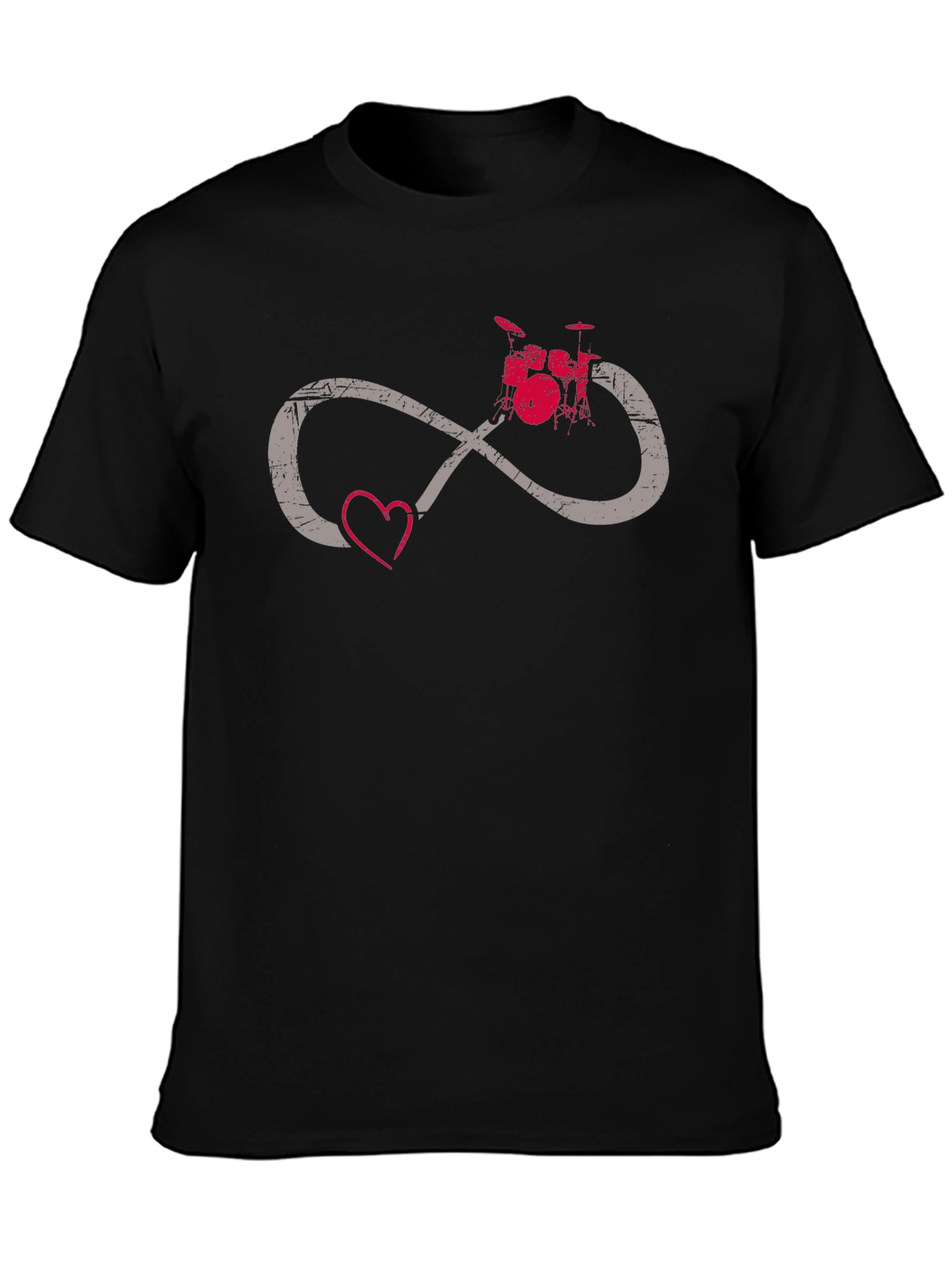 Drum Infinity Heart Tee - Music Lover Shirt