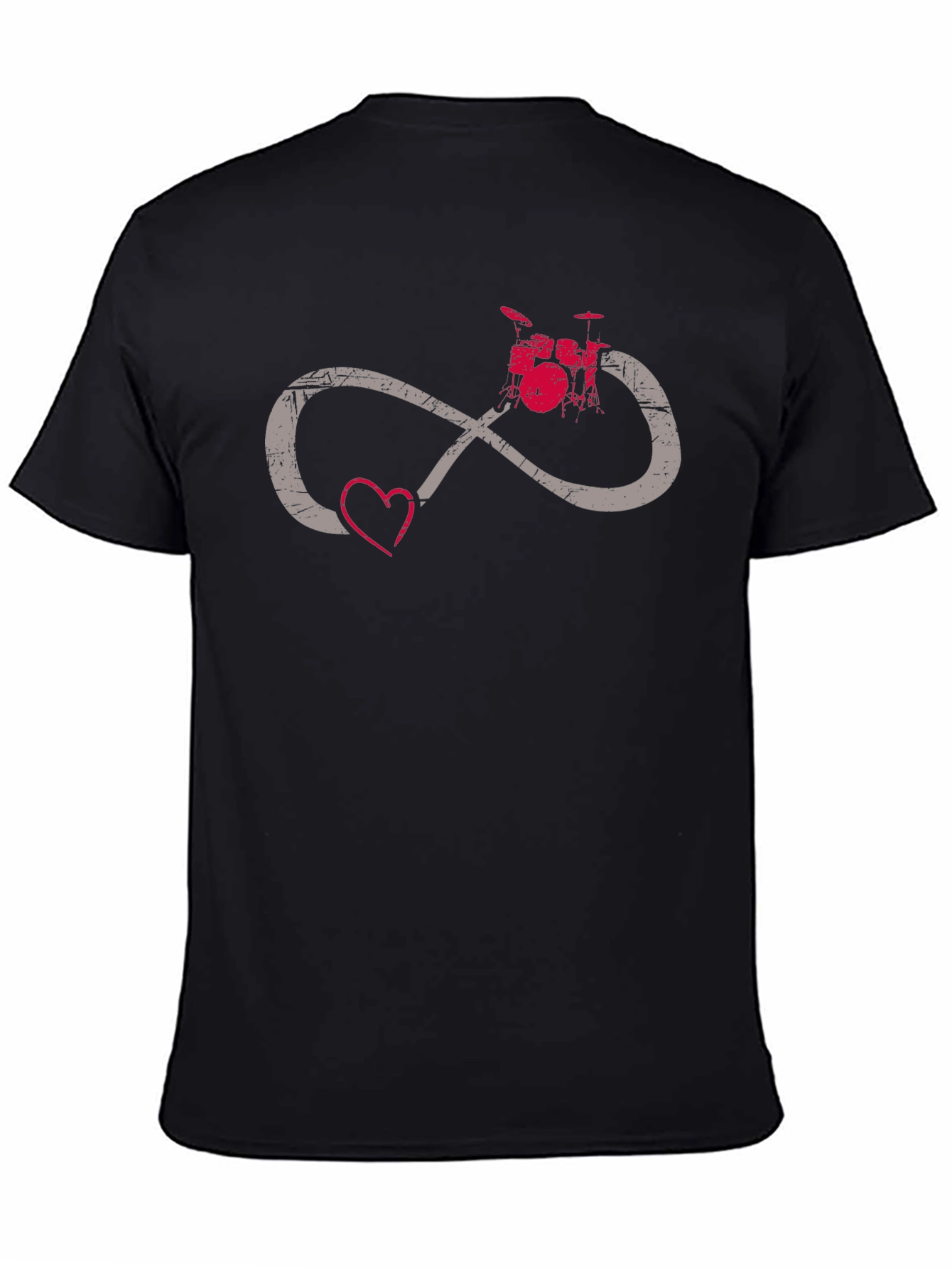 Drum Infinity Heart Tee - Music Lover Shirt