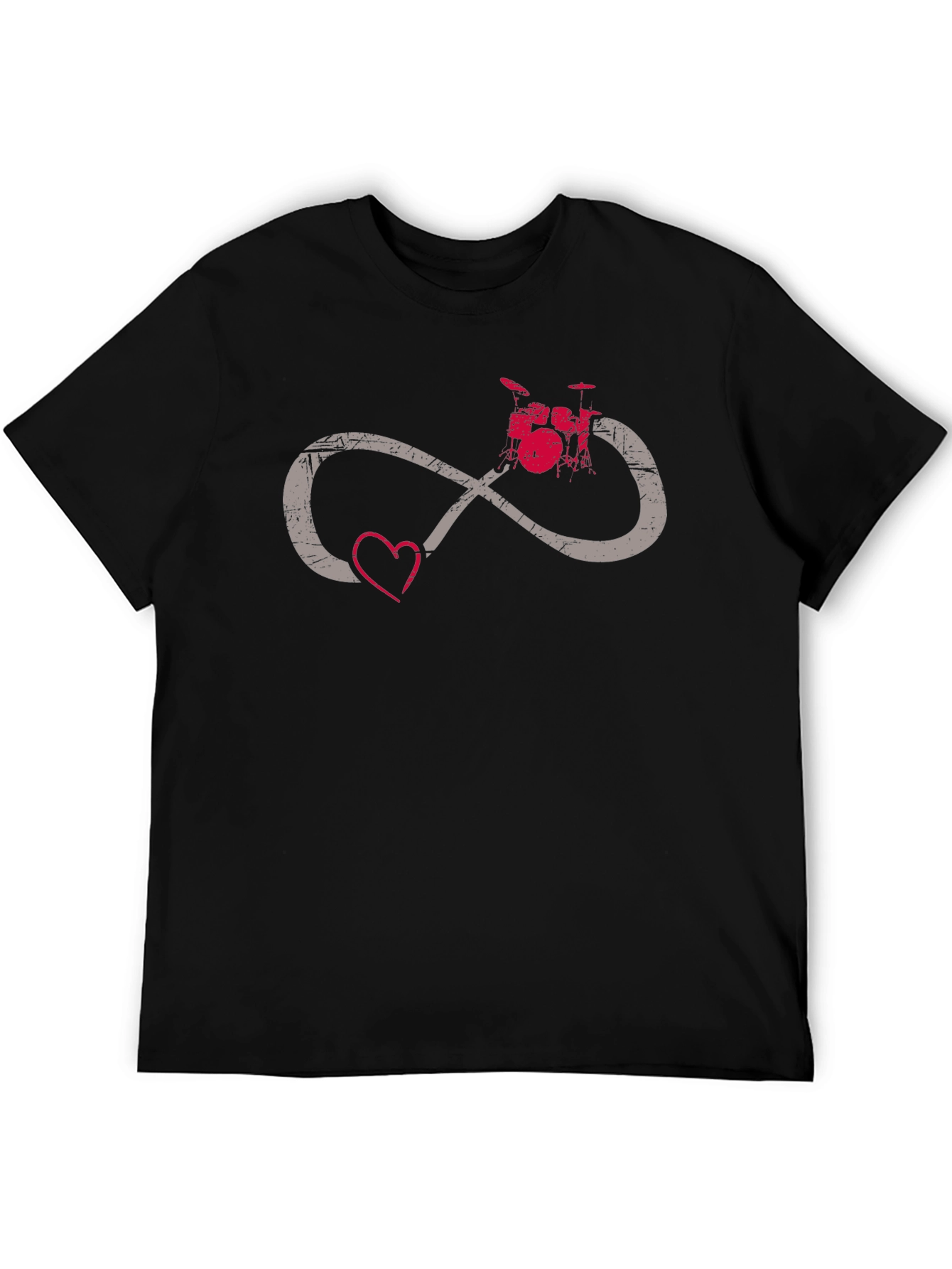 Drum Infinity Heart Tee - Music Lover Shirt