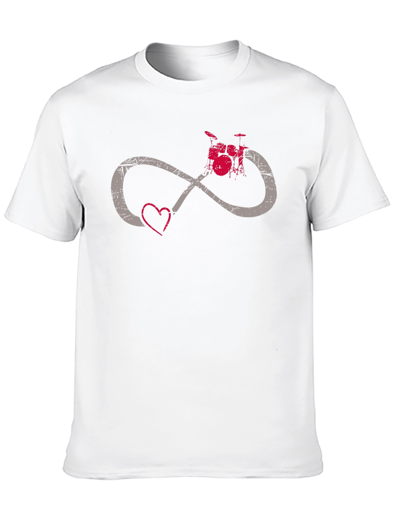 Drum Infinity Heart Tee - Music Lover Shirt