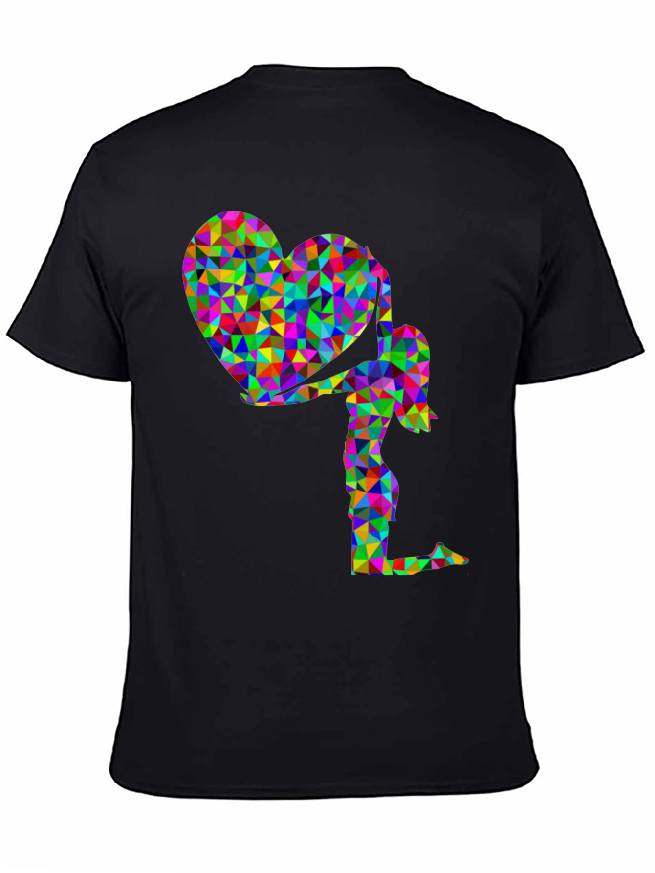 Geometric Heart Girl Graphic T-Shirt