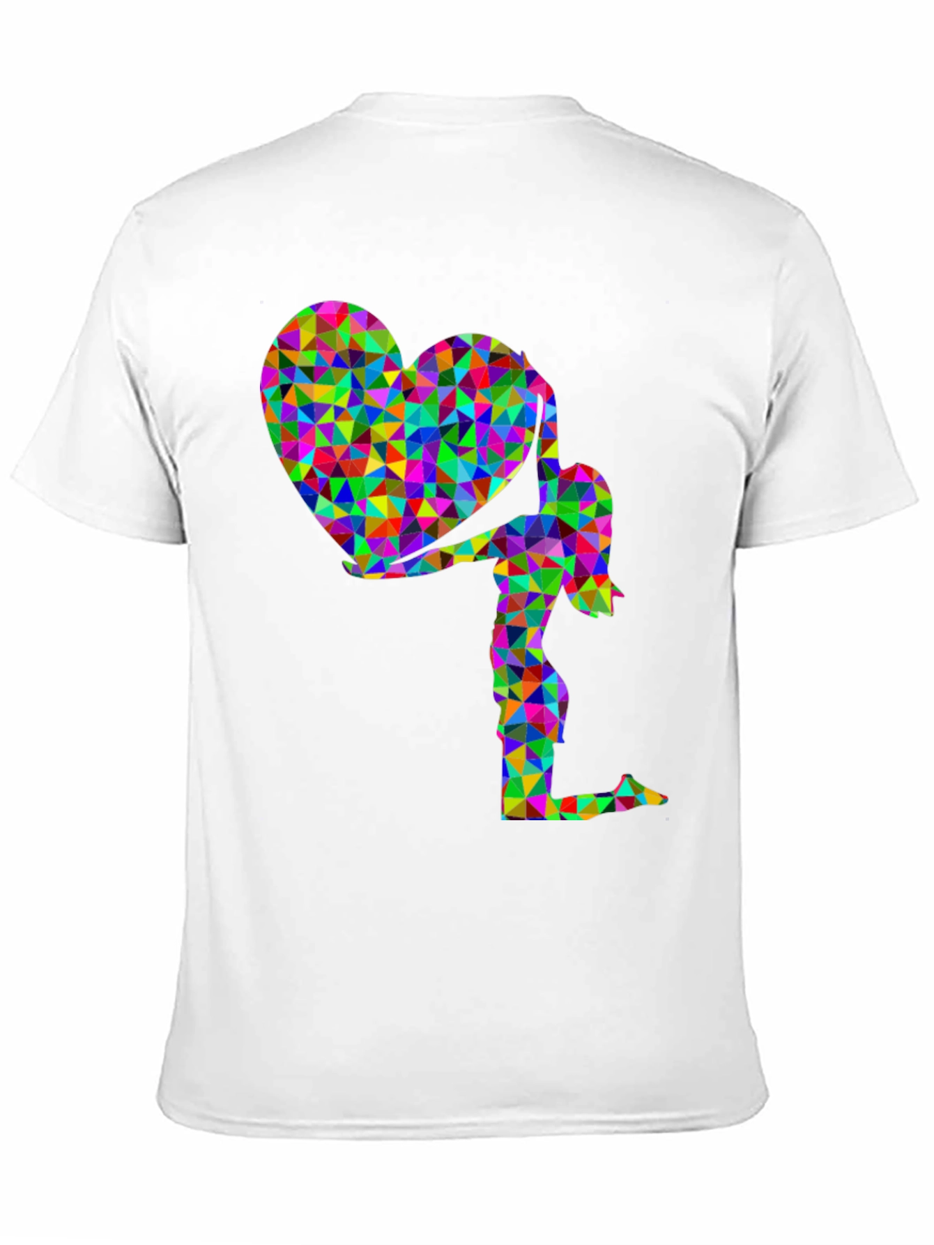 Geometric Heart Girl Graphic T-Shirt