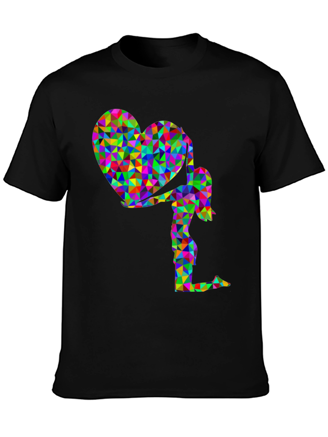 Geometric Heart Girl Graphic T-Shirt