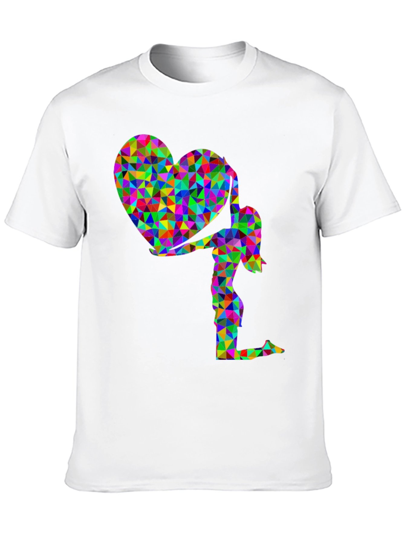 Geometric Heart Girl Graphic T-Shirt