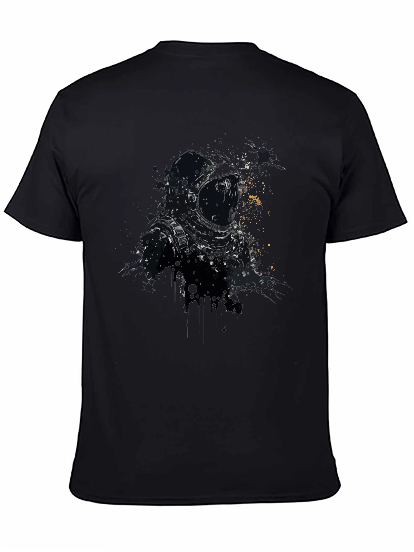 Astronaut Graphic Tee - Cosmic Black Cotton T-Shirt