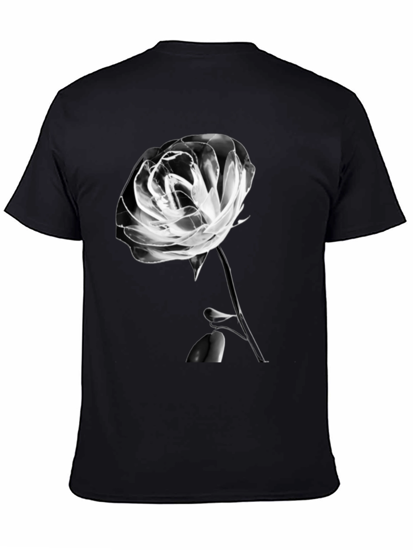 Rose Graphic T-Shirt - Black Casual Tee