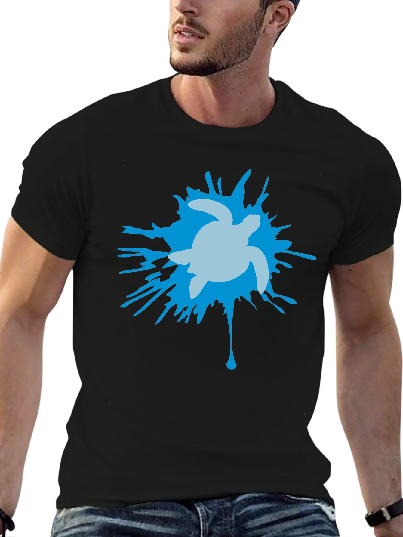 Turtle Splash Graphic T-Shirt - Black