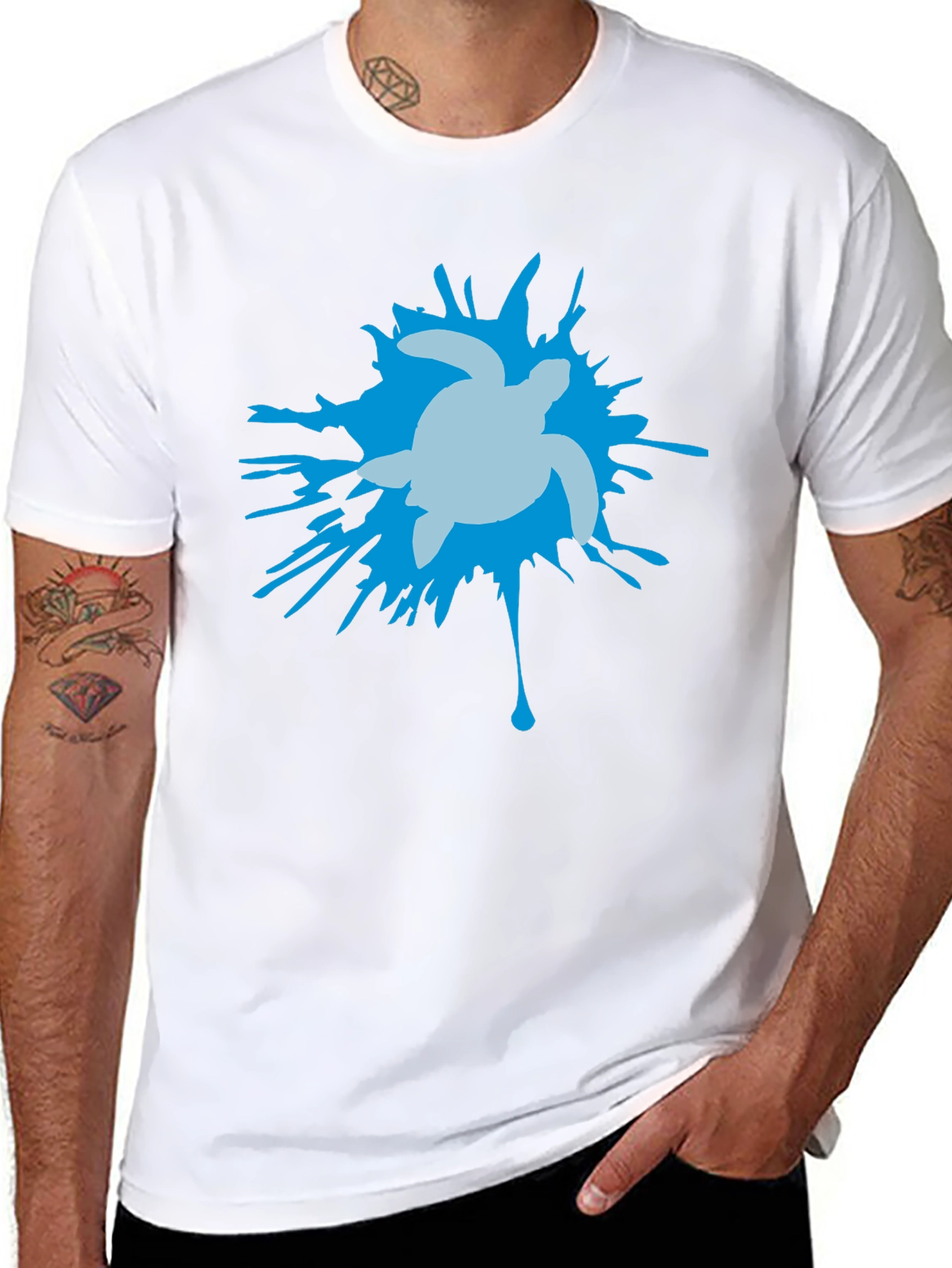 Turtle Splash Graphic T-Shirt - Black